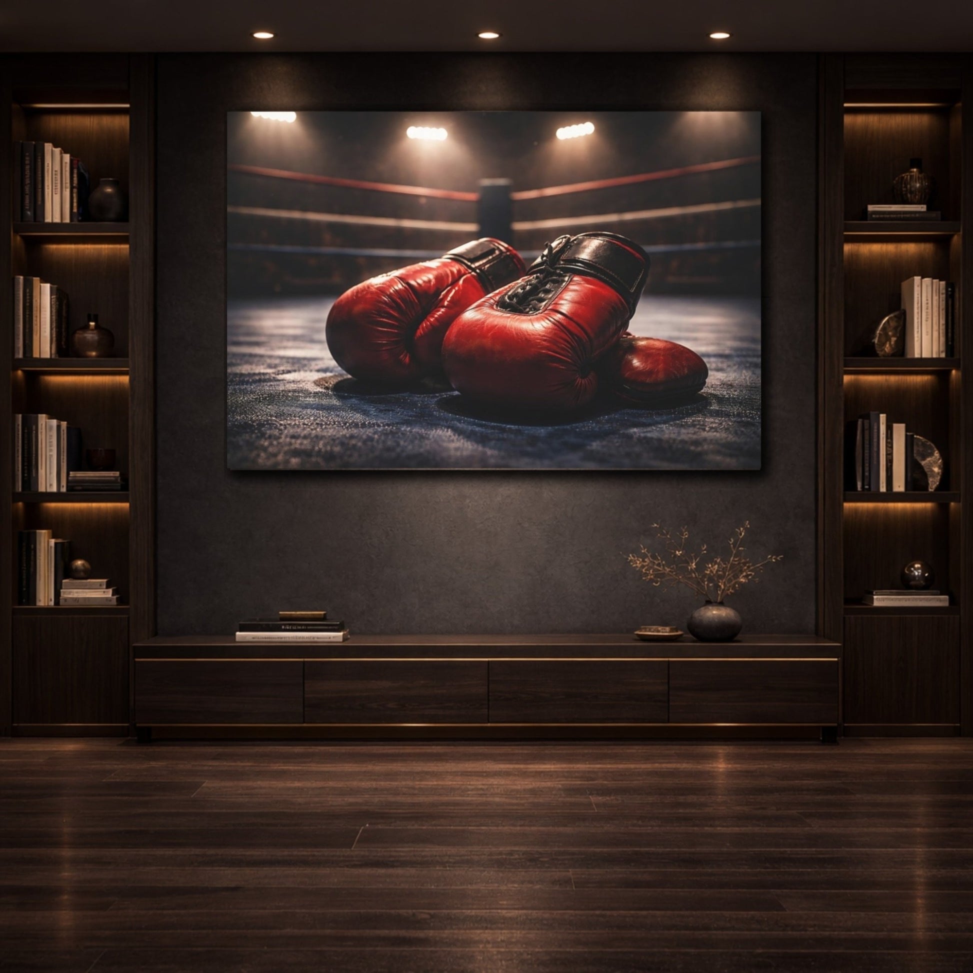Sports Boxing Gloves Red - Canvas Wall Art Print - YesArtYes