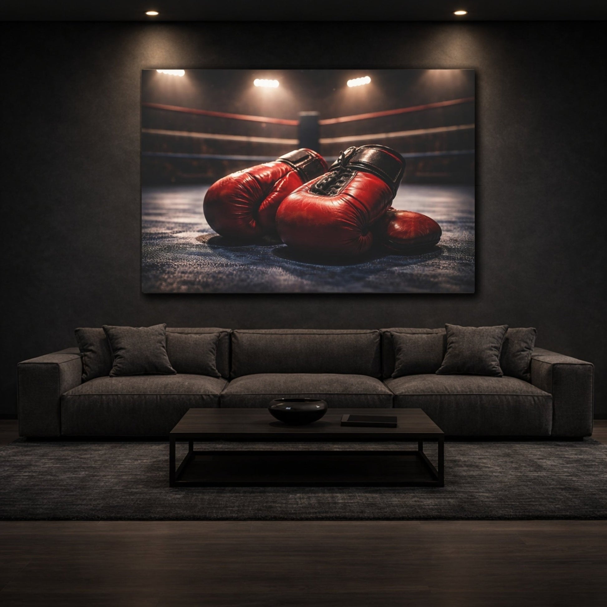 Sports Boxing Gloves Red - Canvas Wall Art Print - YesArtYes