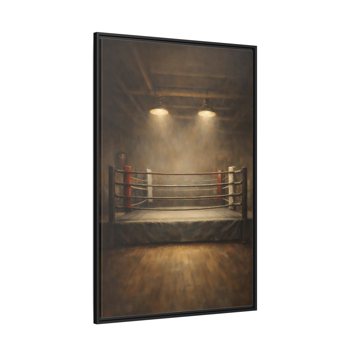 Main Mockup. Sports Boxing Ring Brown And Beige shown as stretched canvas wall art