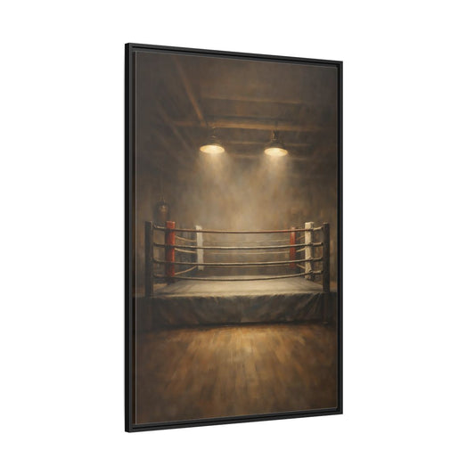 Main Mockup. Sports Boxing Ring Brown And Beige shown as stretched canvas wall art