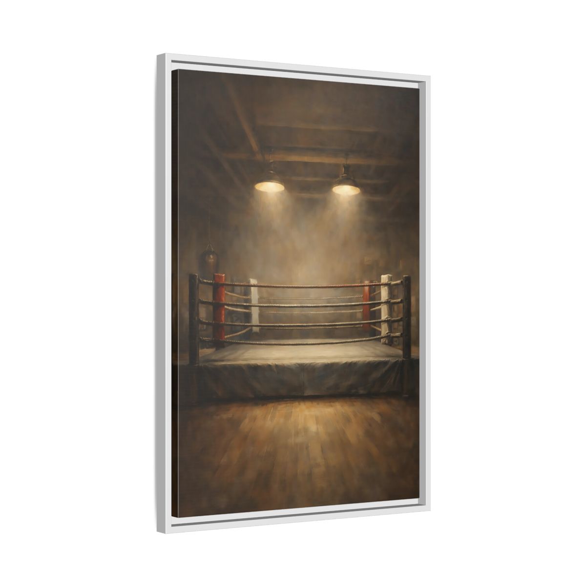 Side Mockup 11. Sports Boxing Ring Brown And Beige shown as stretched canvas wall art