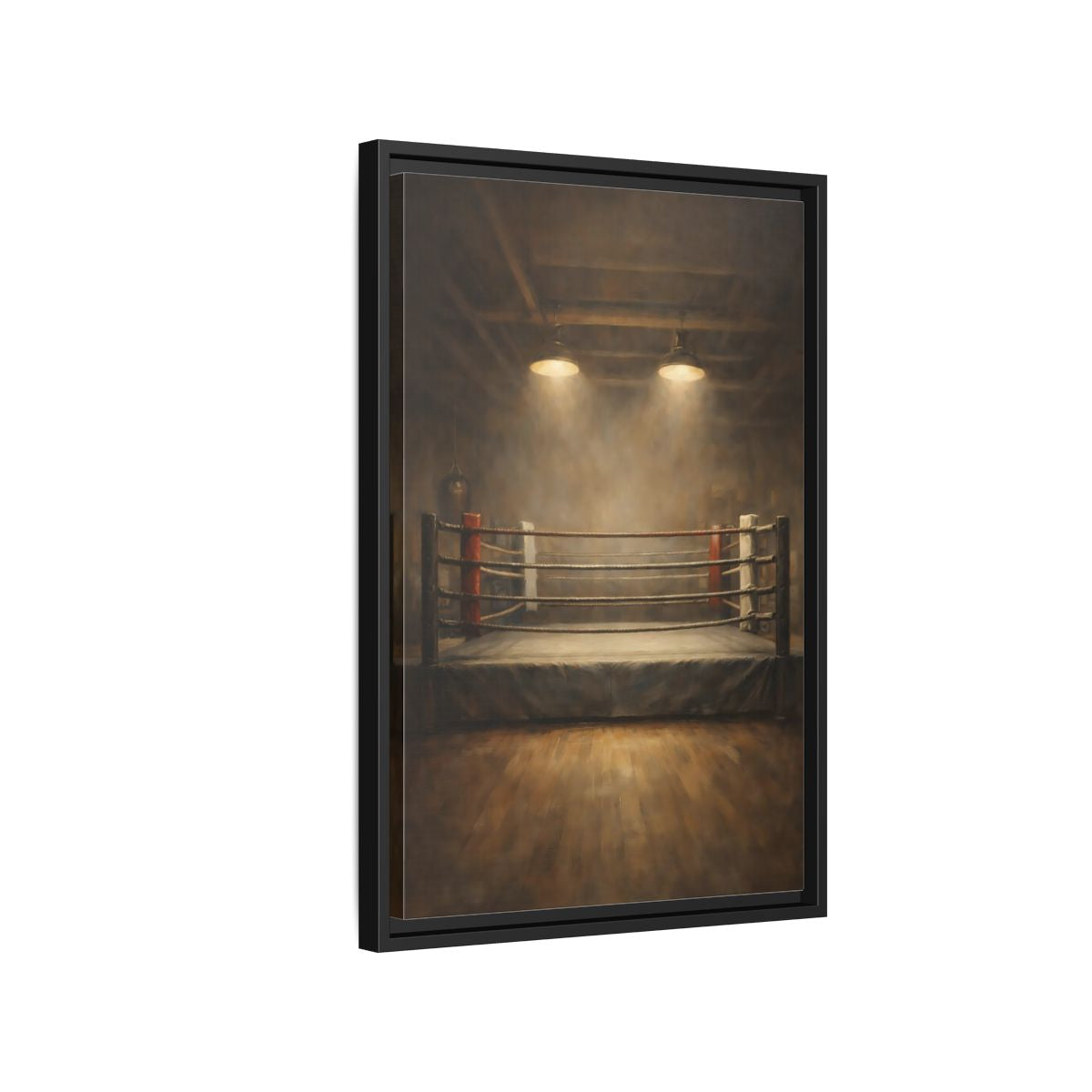 Side Mockup 3. Sports Boxing Ring Brown And Beige shown as stretched canvas wall art