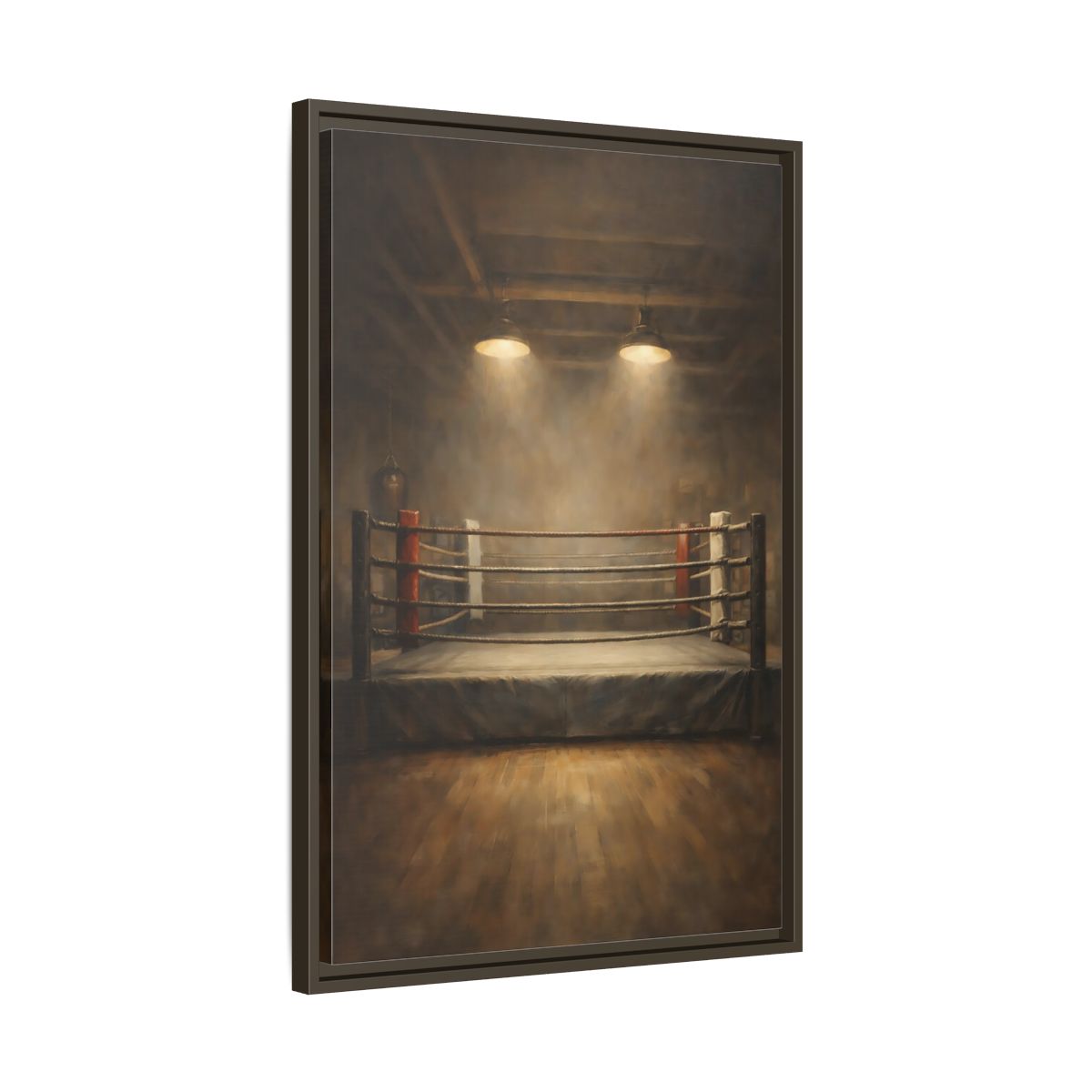 Side Mockup 12. Sports Boxing Ring Brown And Beige shown as stretched canvas wall art