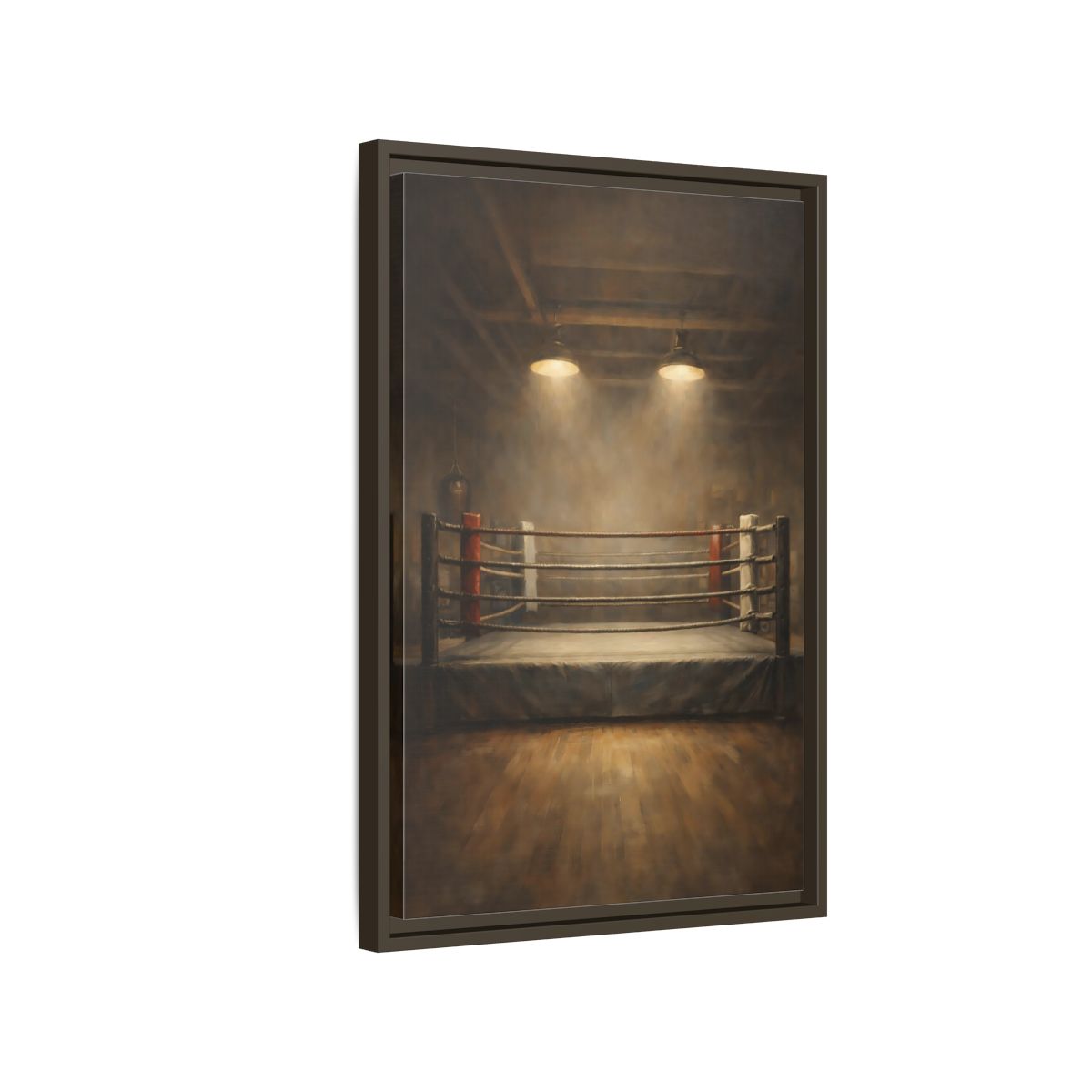 Side Mockup 2. Sports Boxing Ring Brown And Beige shown as stretched canvas wall art