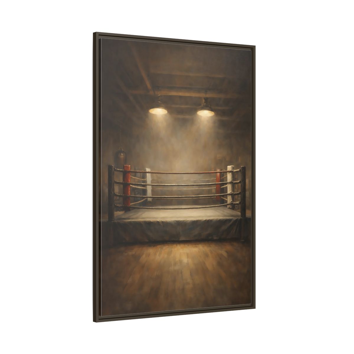 Side Mockup 8. Sports Boxing Ring Brown And Beige shown as stretched canvas wall art