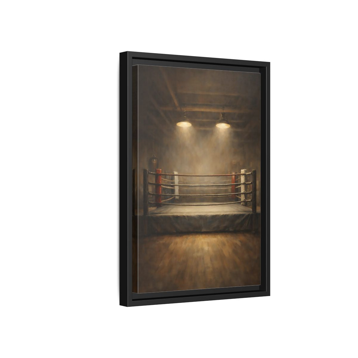 Side Mockup 6. Sports Boxing Ring Brown And Beige shown as stretched canvas wall art