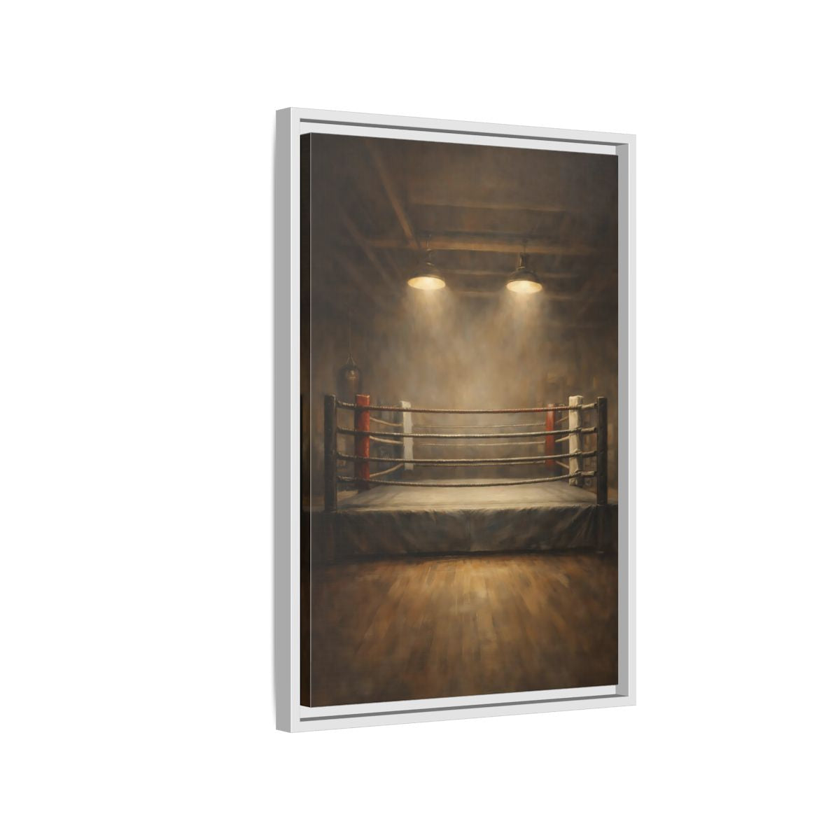 Side Mockup 1. Sports Boxing Ring Brown And Beige shown as stretched canvas wall art