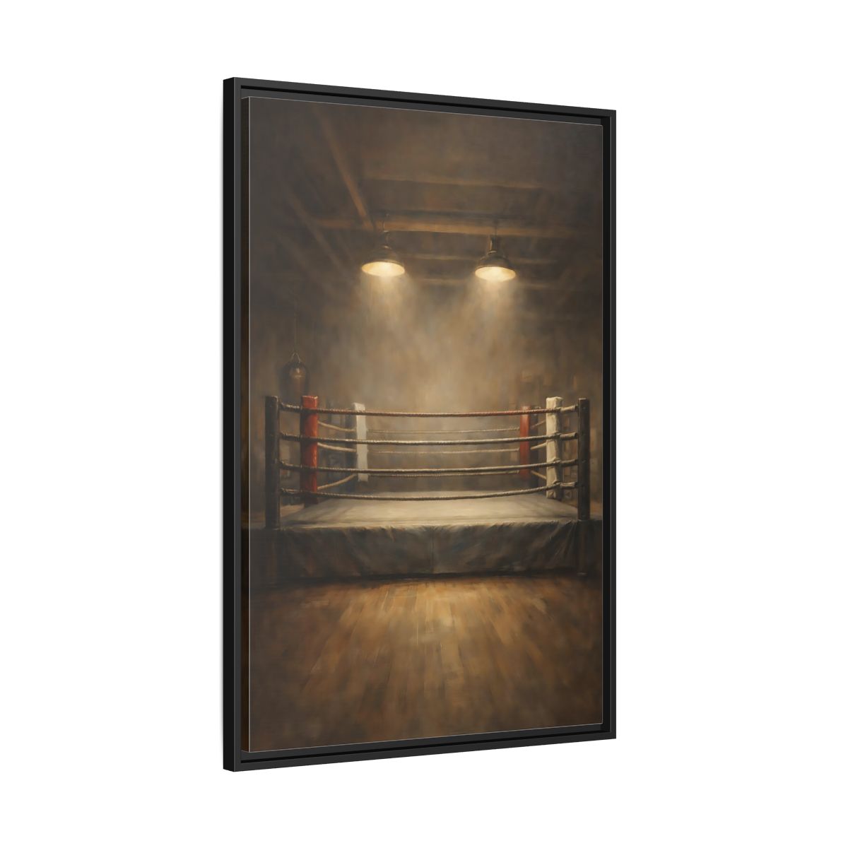 Side Mockup 13. Sports Boxing Ring Brown And Beige shown as stretched canvas wall art
