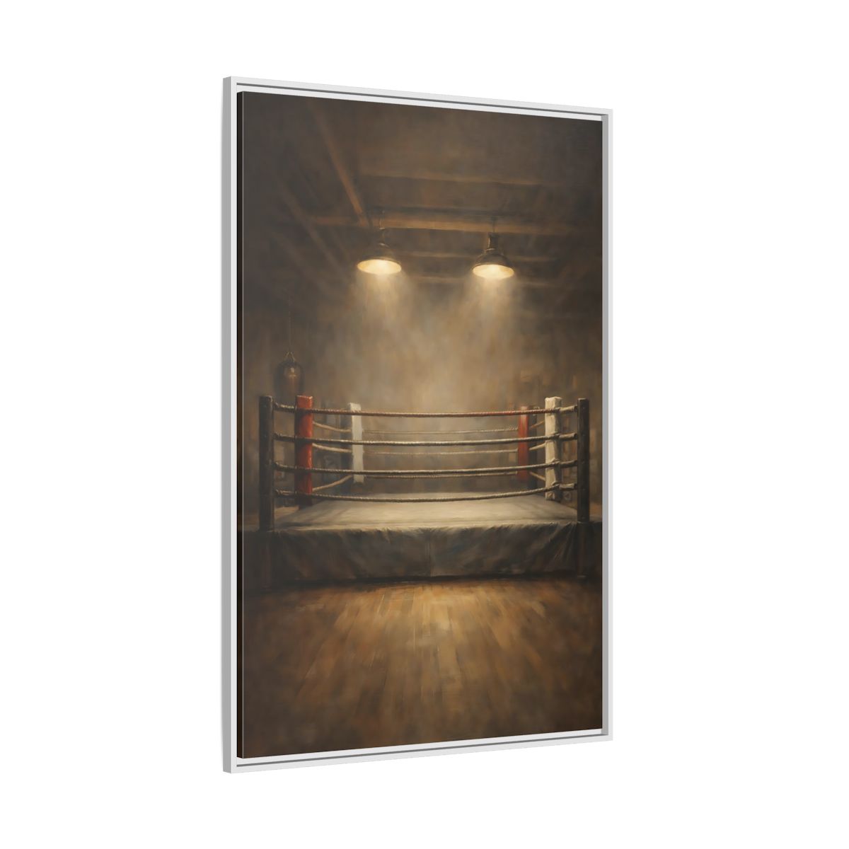 Side Mockup 7. Sports Boxing Ring Brown And Beige shown as stretched canvas wall art