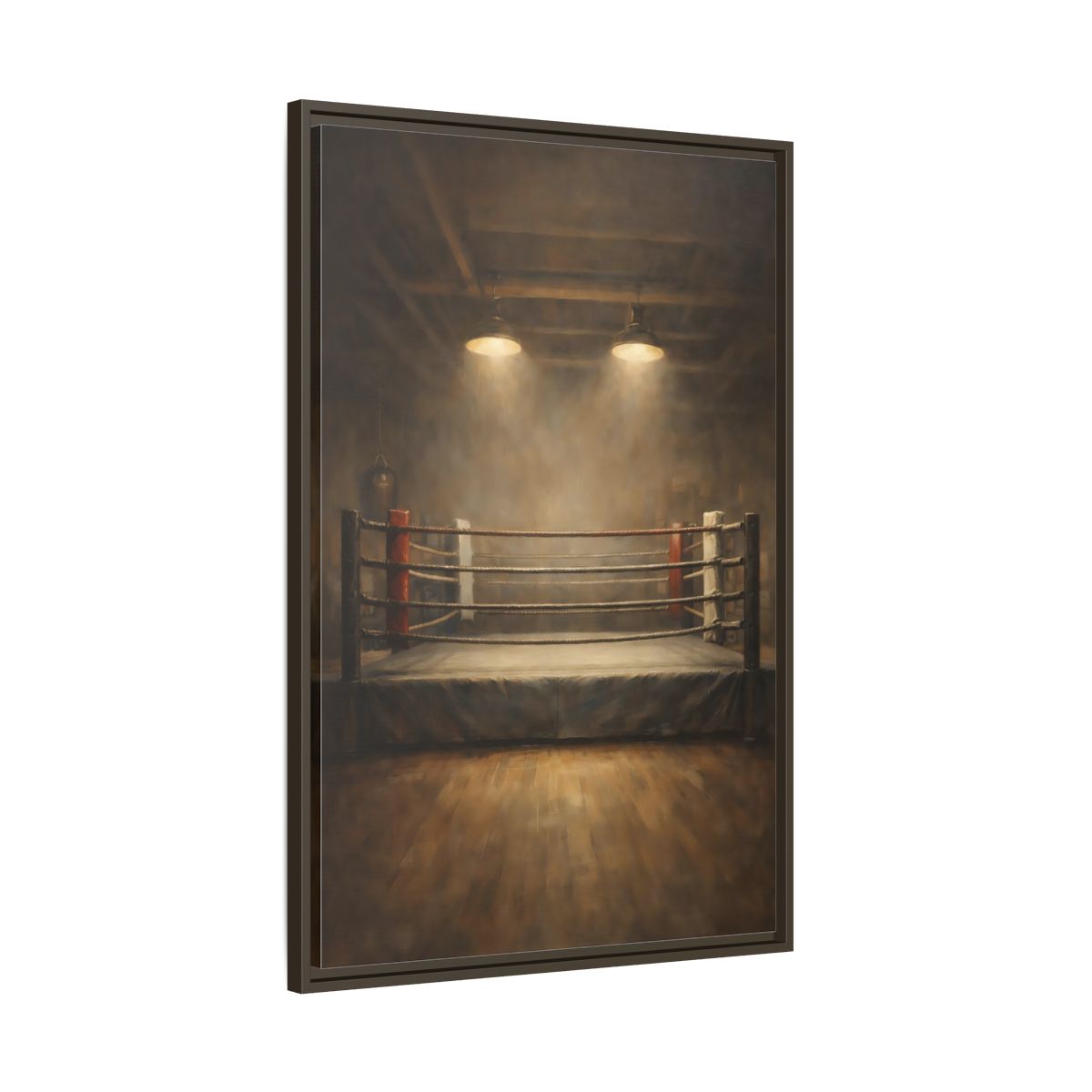 Side Mockup 10. Sports Boxing Ring Brown And Beige shown as stretched canvas wall art