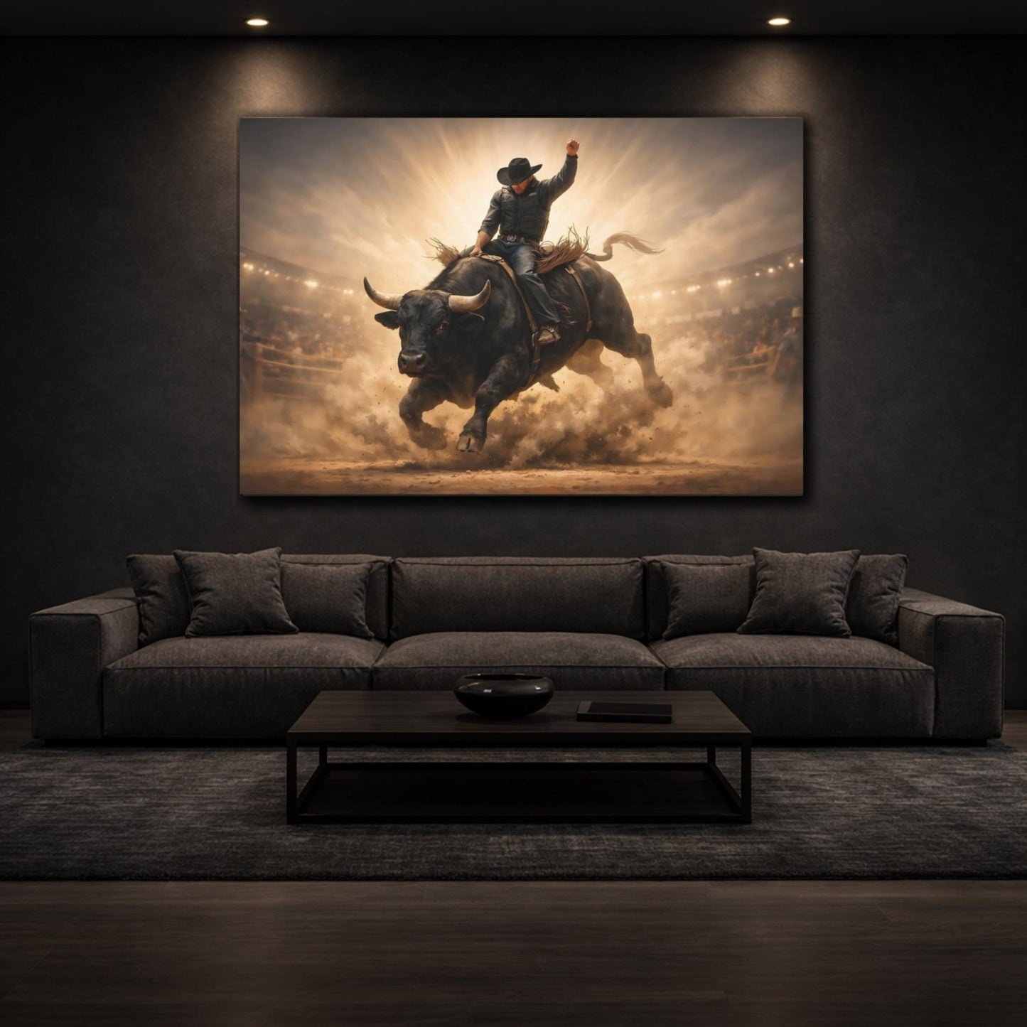 Sports Bull Riding Rodeo - Canvas Wall Art Print - YesArtYes