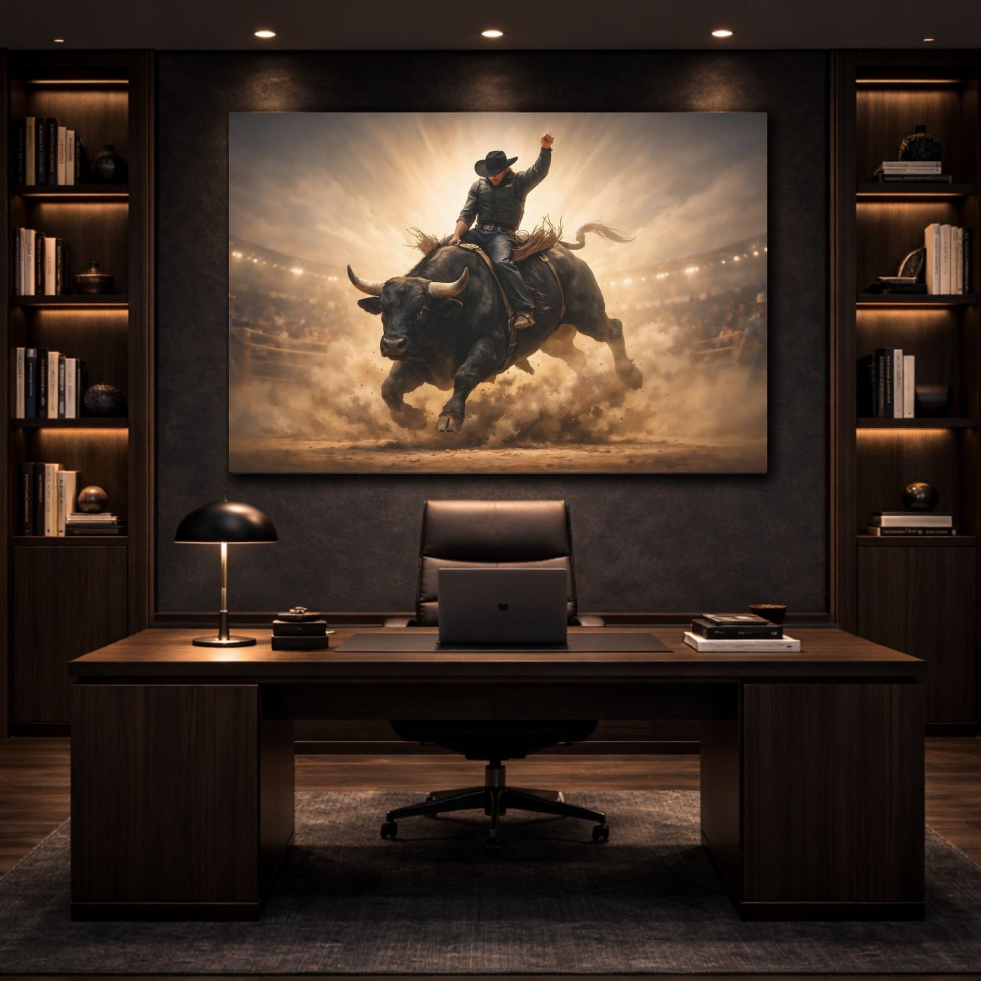 Sports Bull Riding Rodeo - Canvas Wall Art Print - YesArtYes