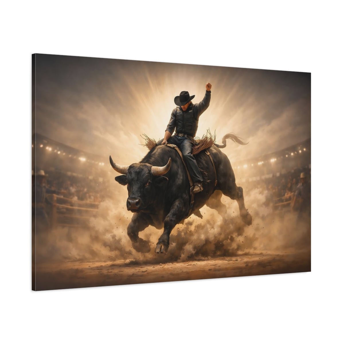 Sports Bull Riding Rodeo - Canvas Wall Art Print - YesArtYes