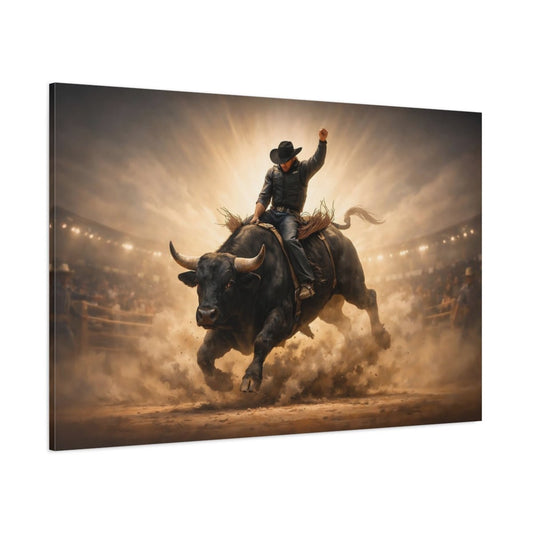 Sports Bull Riding Rodeo - Canvas Wall Art Print - YesArtYes