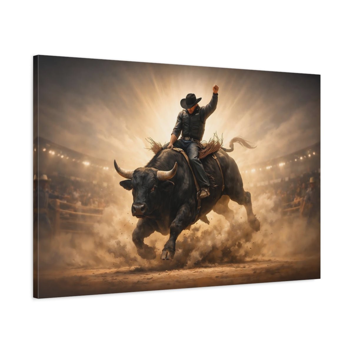 Sports Bull Riding Rodeo - Canvas Wall Art Print - YesArtYes