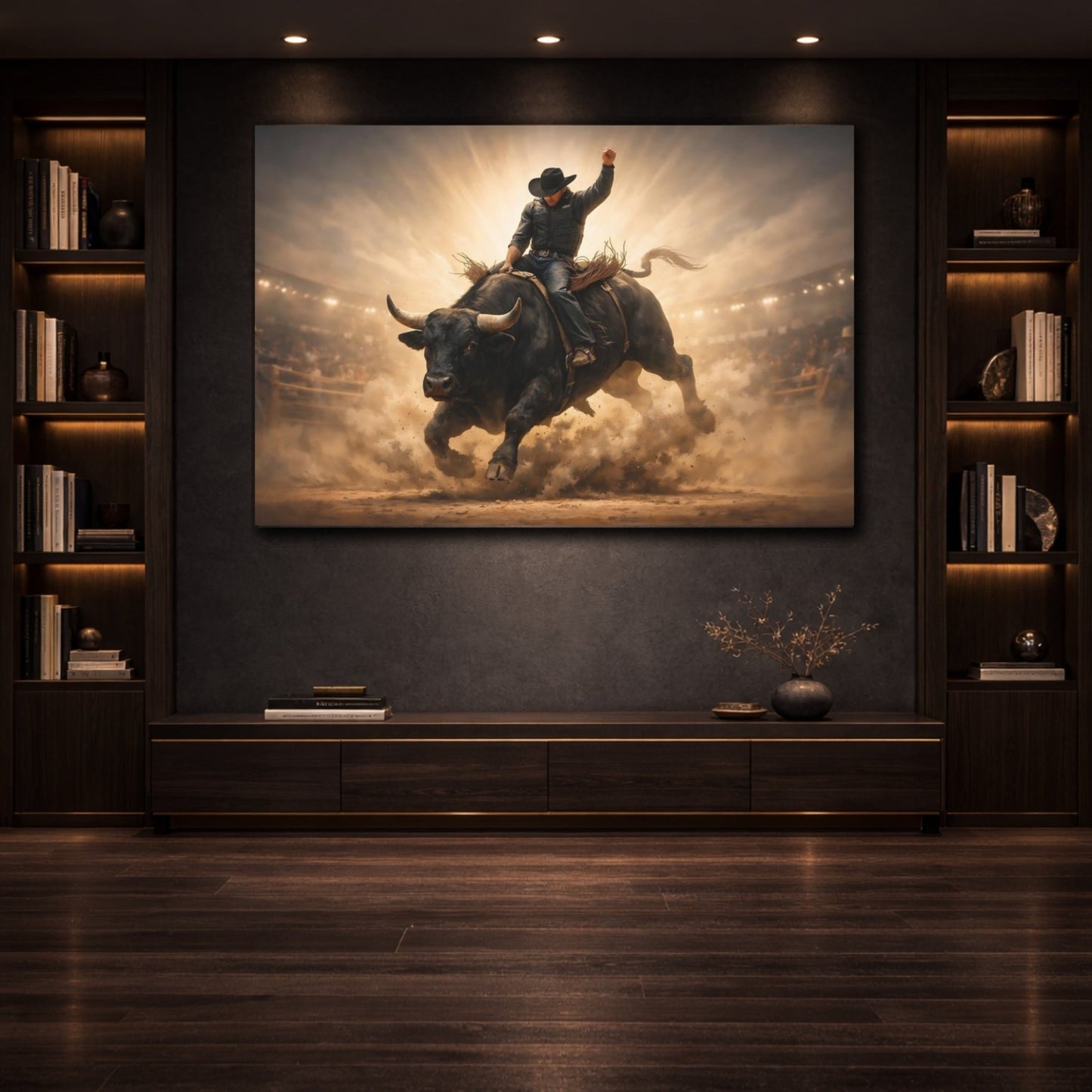 Sports Bull Riding Rodeo - Canvas Wall Art Print - YesArtYes