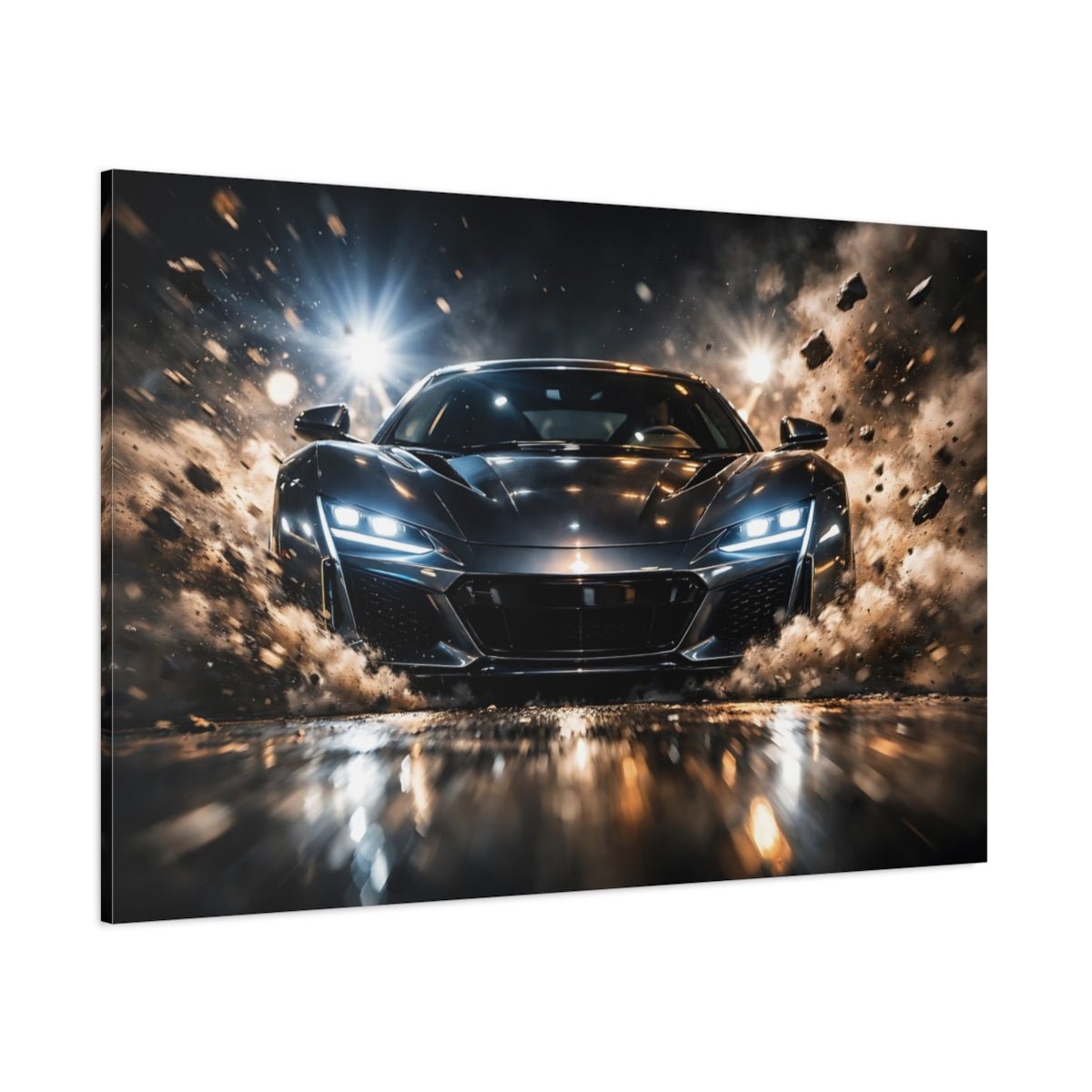 Sports Car Dynamic Art - Canvas Wall Art Print - YesArtYes