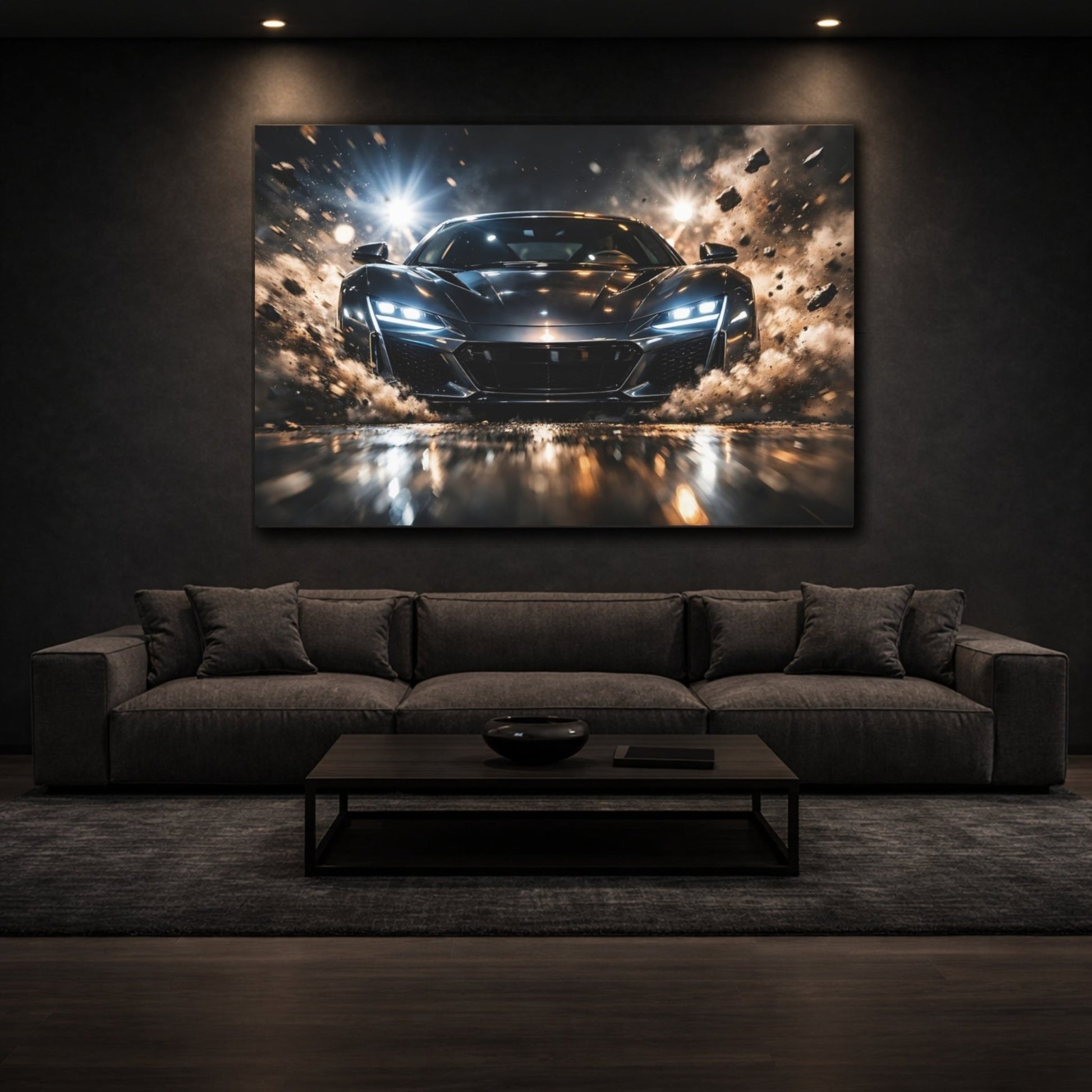 Sports Car Dynamic Art - Canvas Wall Art Print - YesArtYes