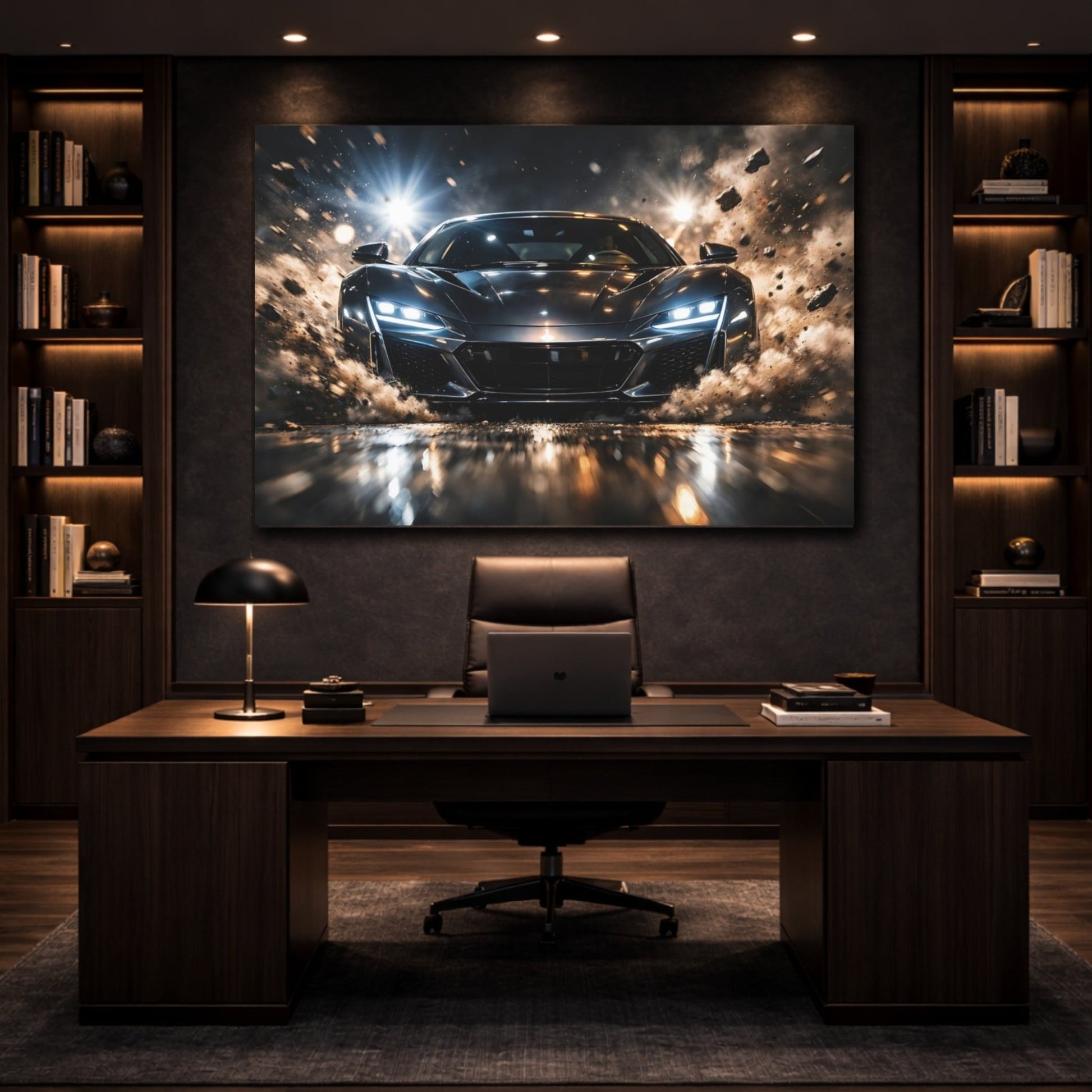 Sports Car Dynamic Art - Canvas Wall Art Print - YesArtYes