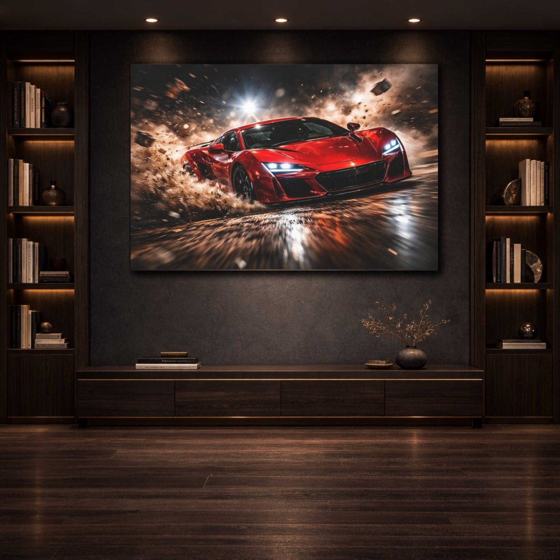 Sports Car Red - Canvas Wall Art Print - YesArtYes