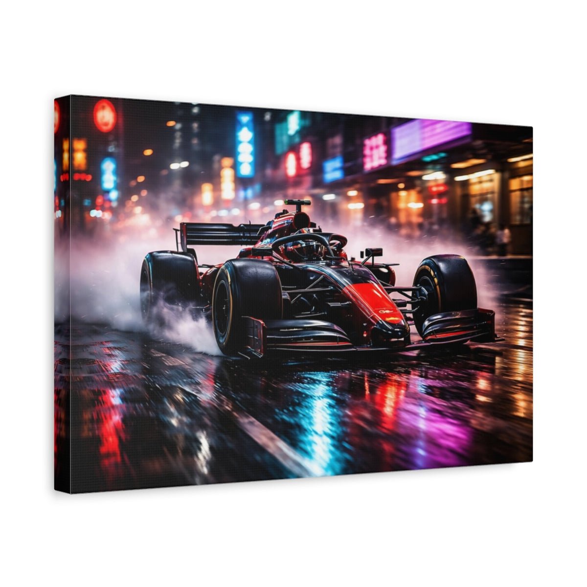 Sports Formula Car Red Race - Canvas Wall Art Print - YesArtYes