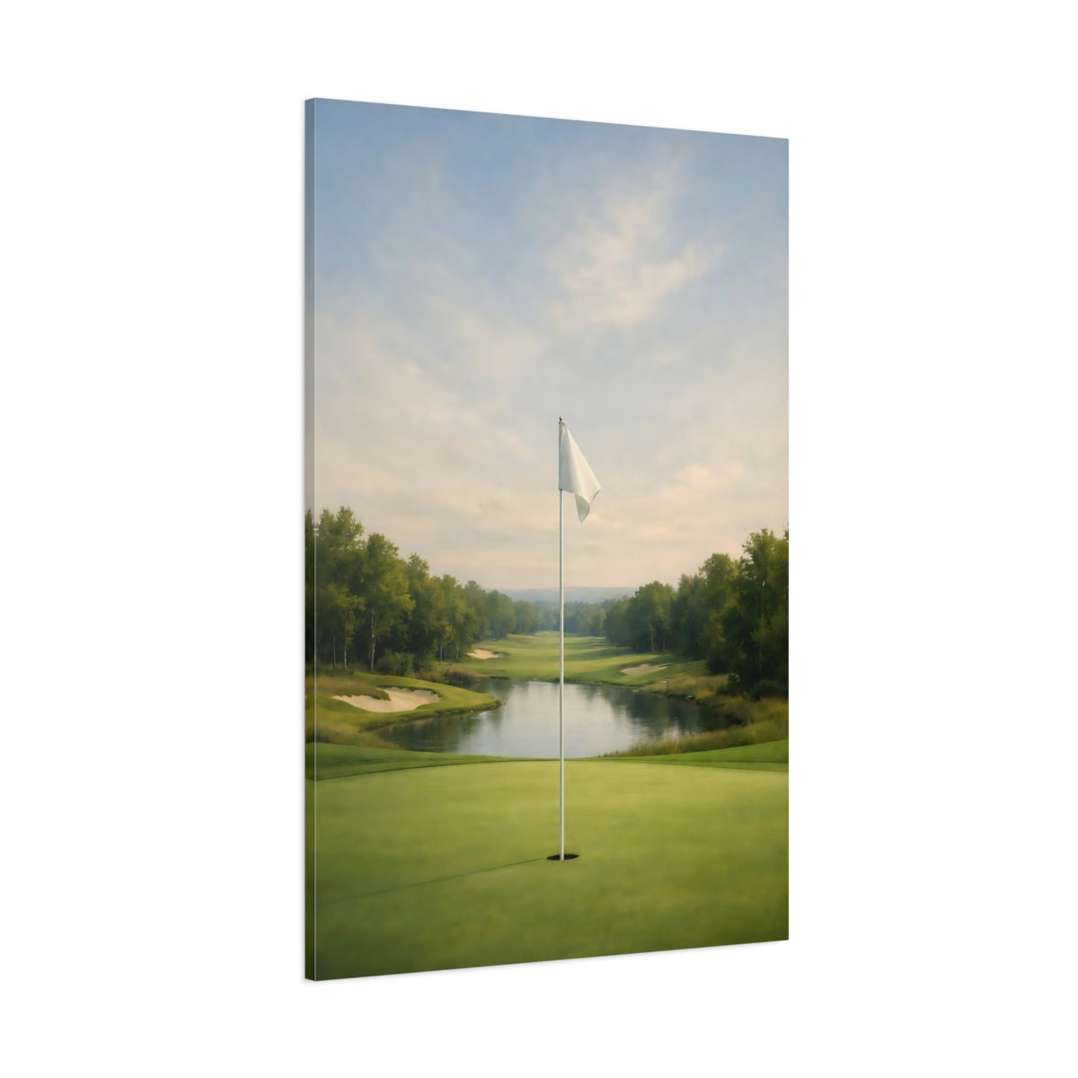 Main Mockup. Sports Golf Course Green Golf Course shown as stretched canvas wall art