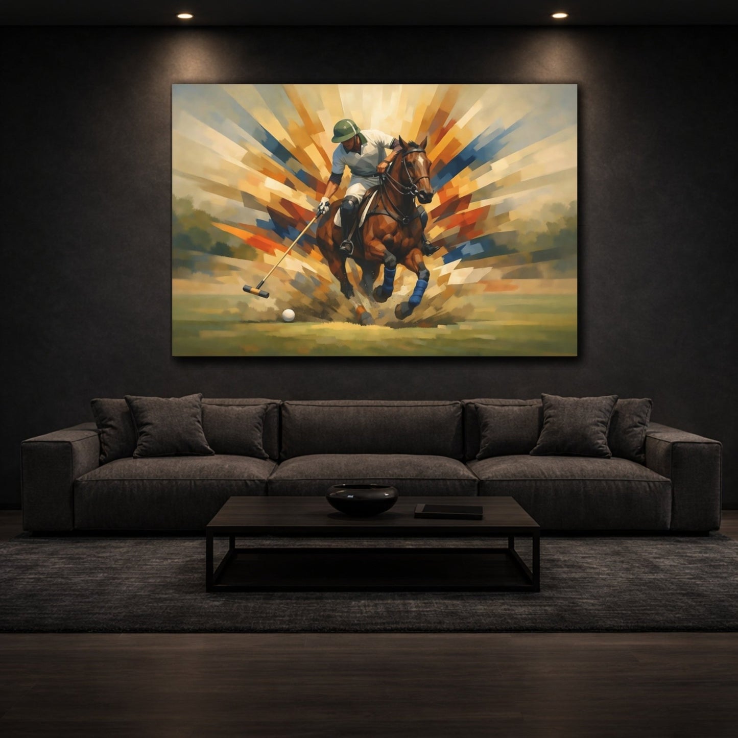 Sports Polo Player Action - Canvas Wall Art Print - YesArtYes