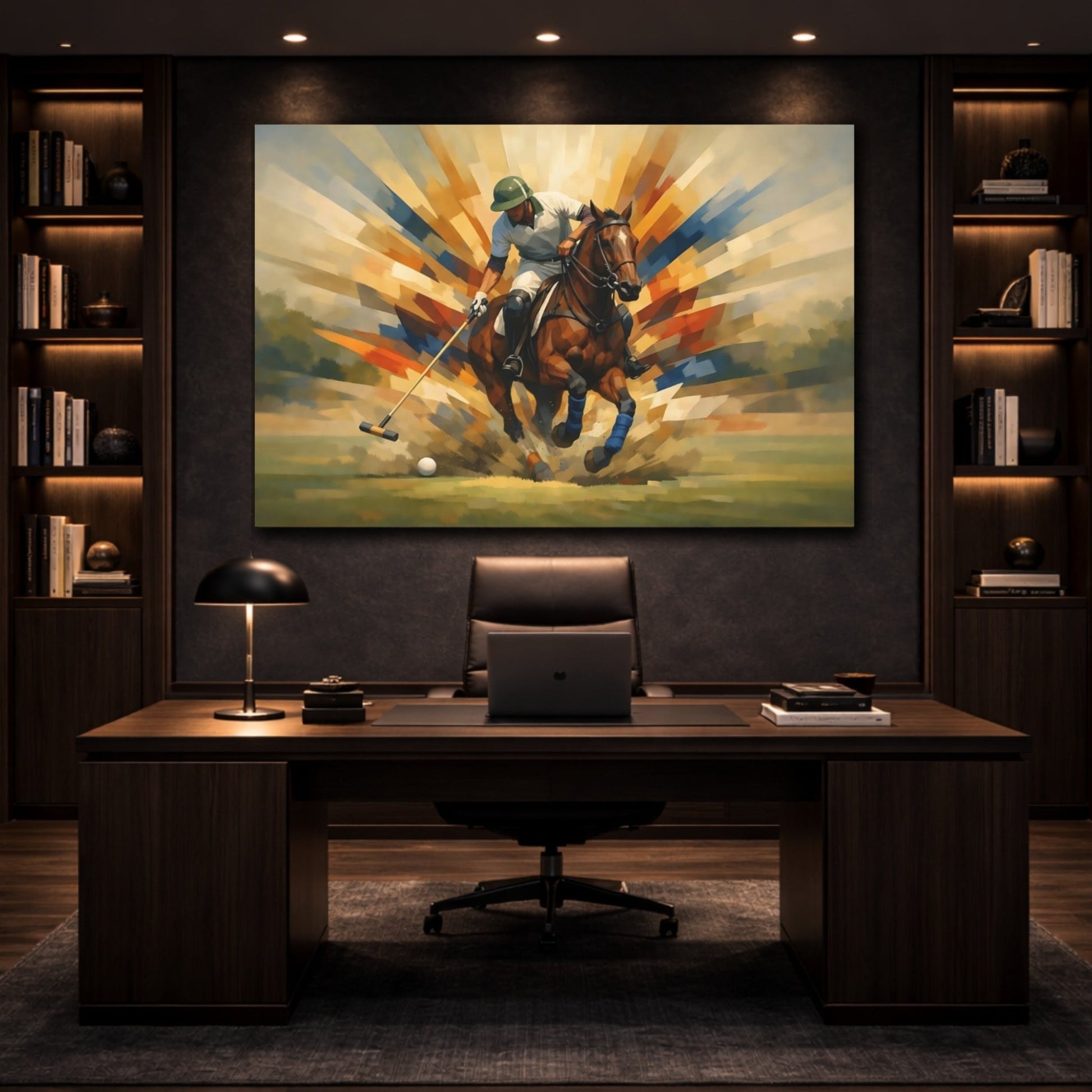 Sports Polo Player Action - Canvas Wall Art Print - YesArtYes