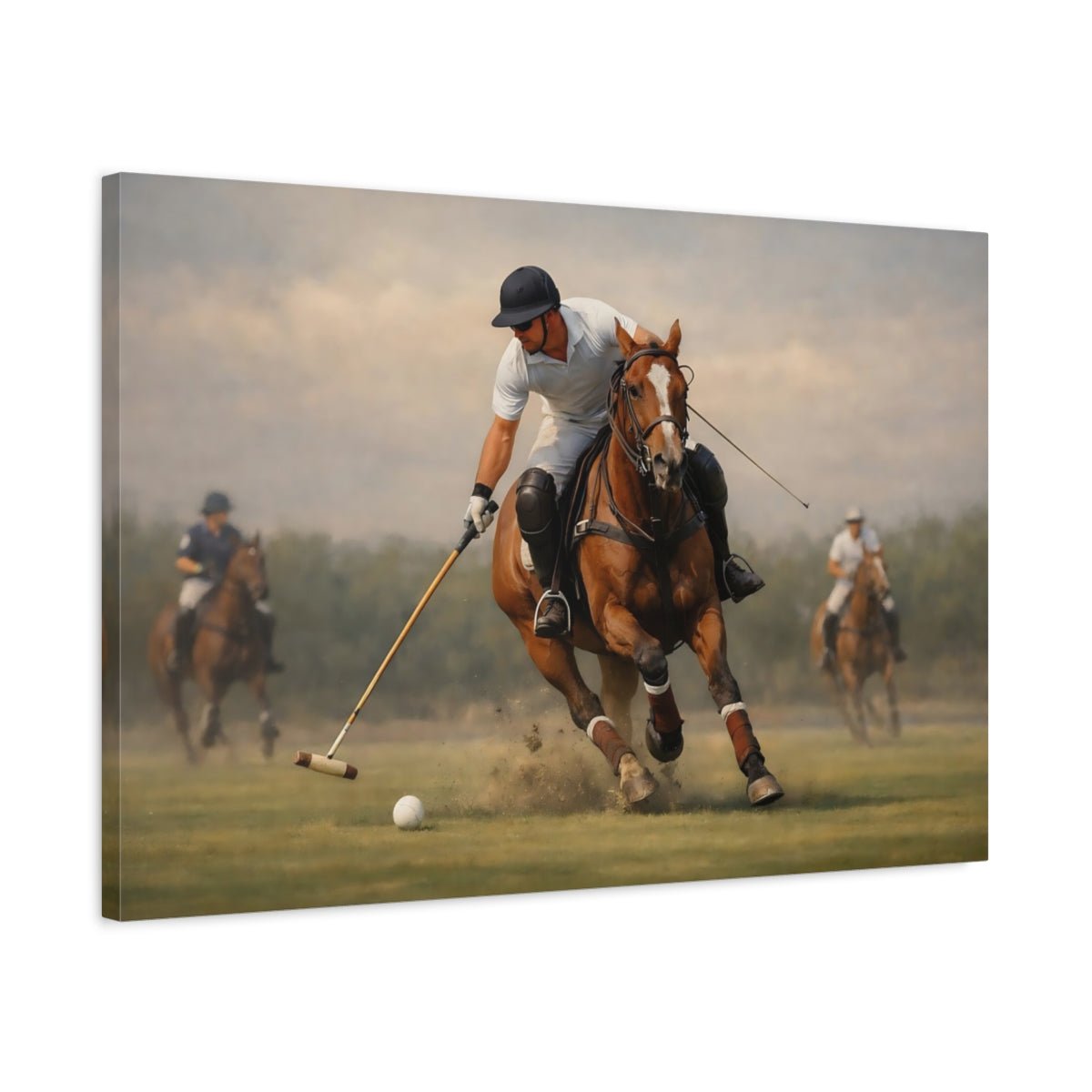 Sports Polo Player Horse - Canvas Wall Art Print - YesArtYes