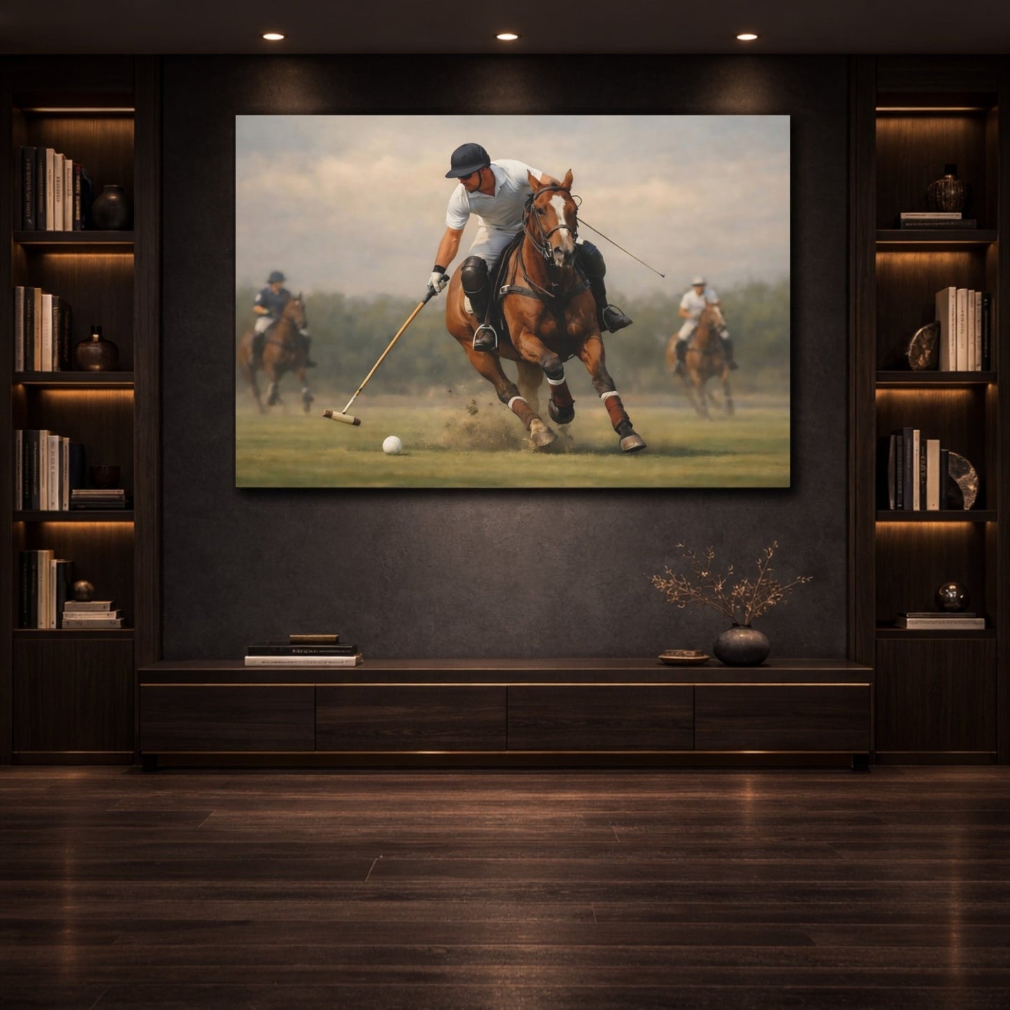Sports Polo Player Horse - Canvas Wall Art Print - YesArtYes