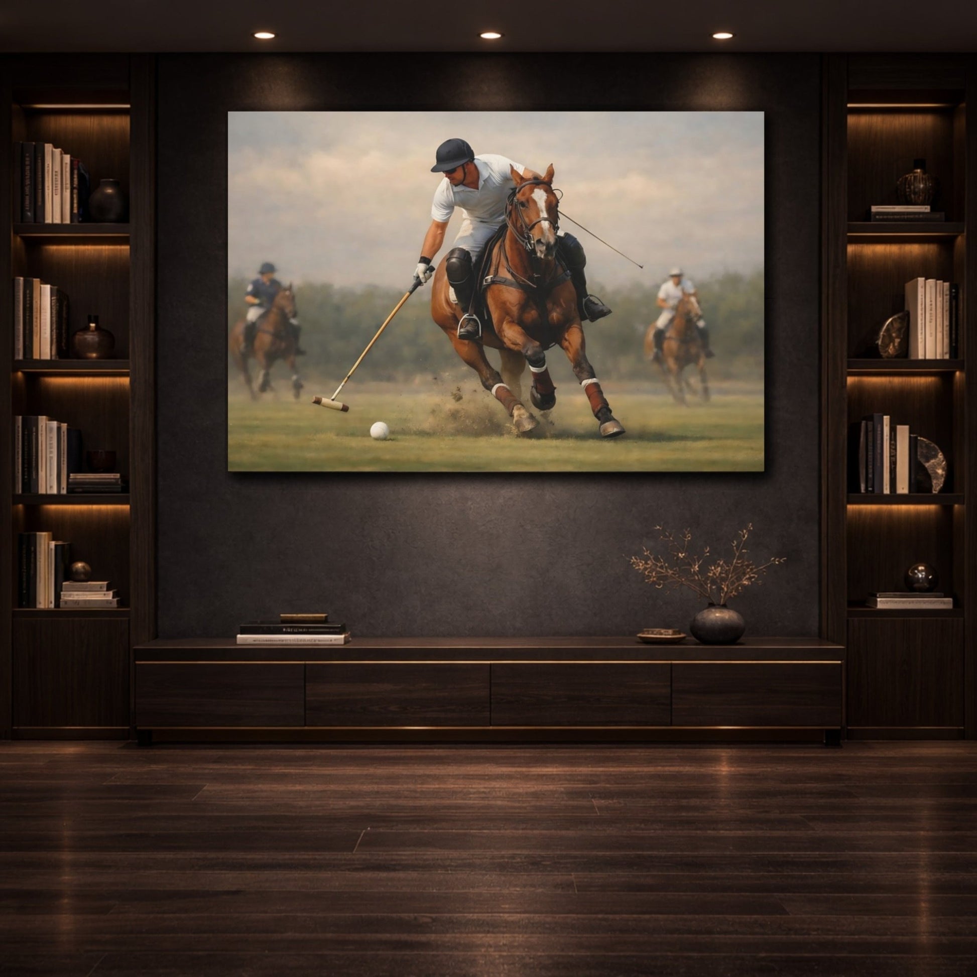 Sports Polo Player Horse - Canvas Wall Art Print - YesArtYes