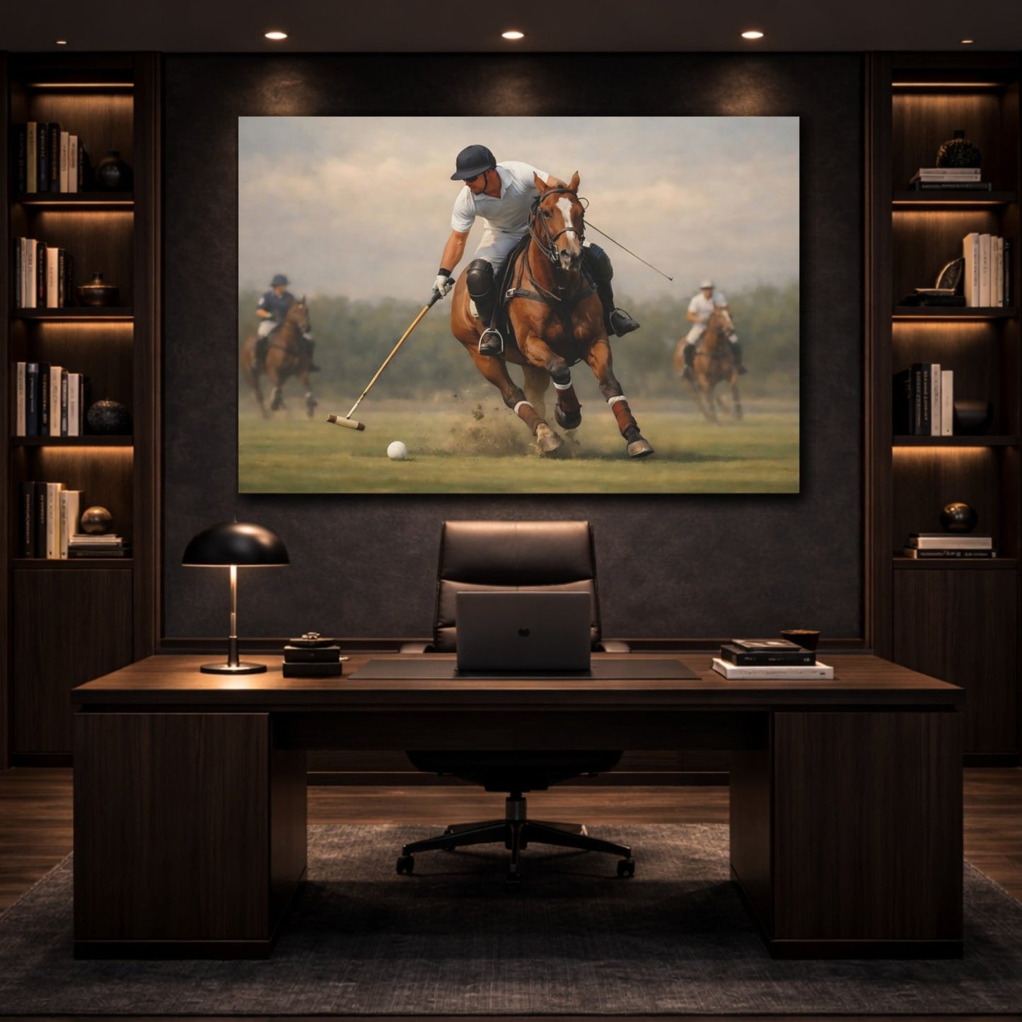 Sports Polo Player Horse - Canvas Wall Art Print - YesArtYes