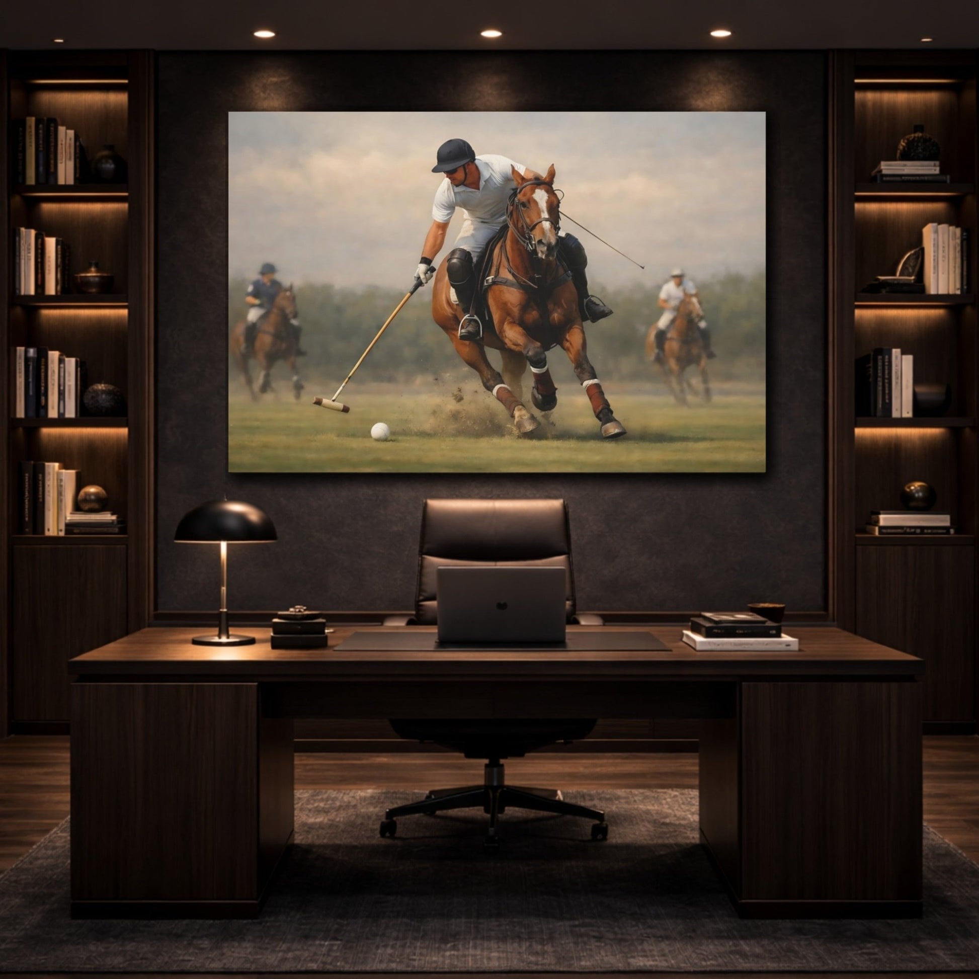 Sports Polo Player Horse - Canvas Wall Art Print - YesArtYes