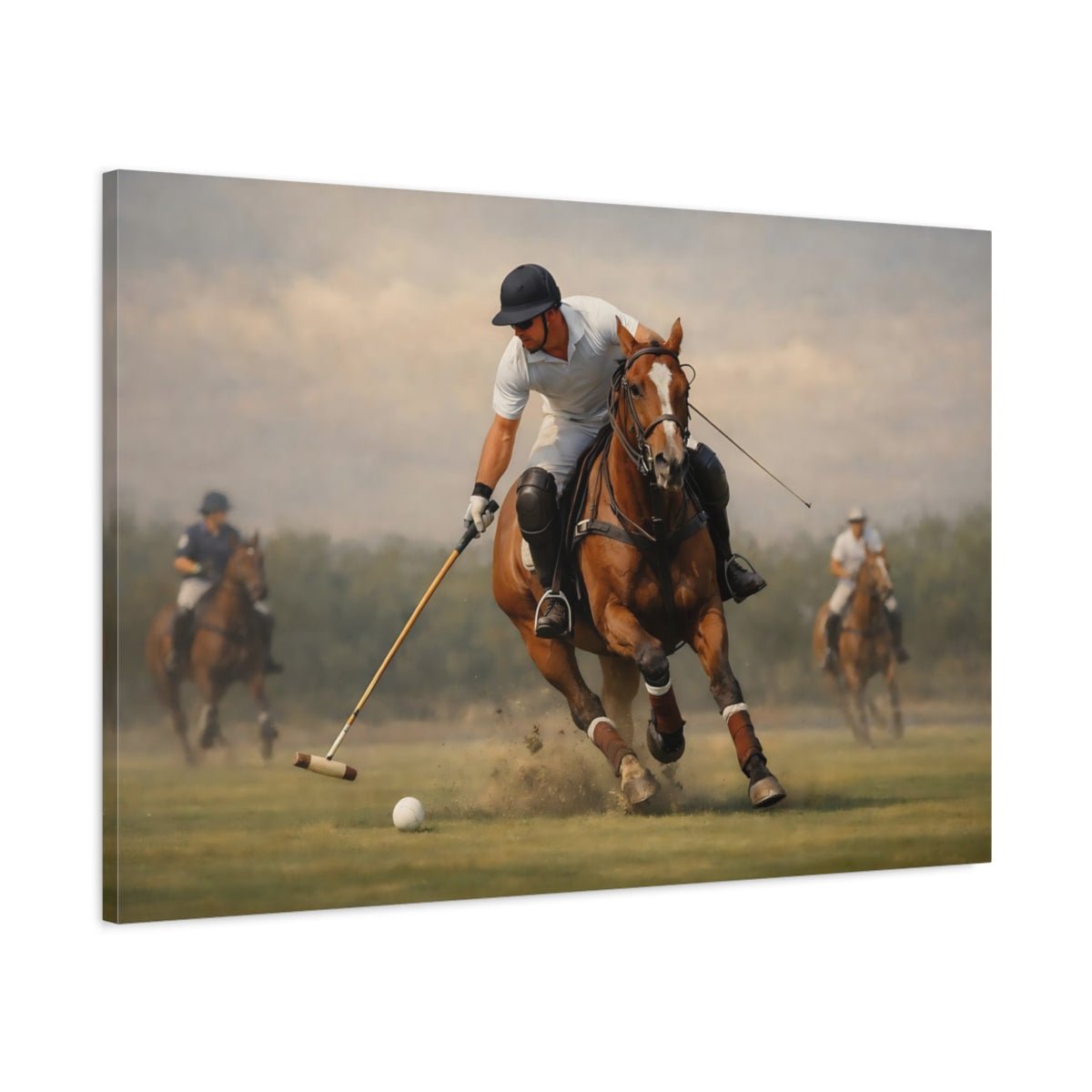 Sports Polo Player Horse - Canvas Wall Art Print - YesArtYes