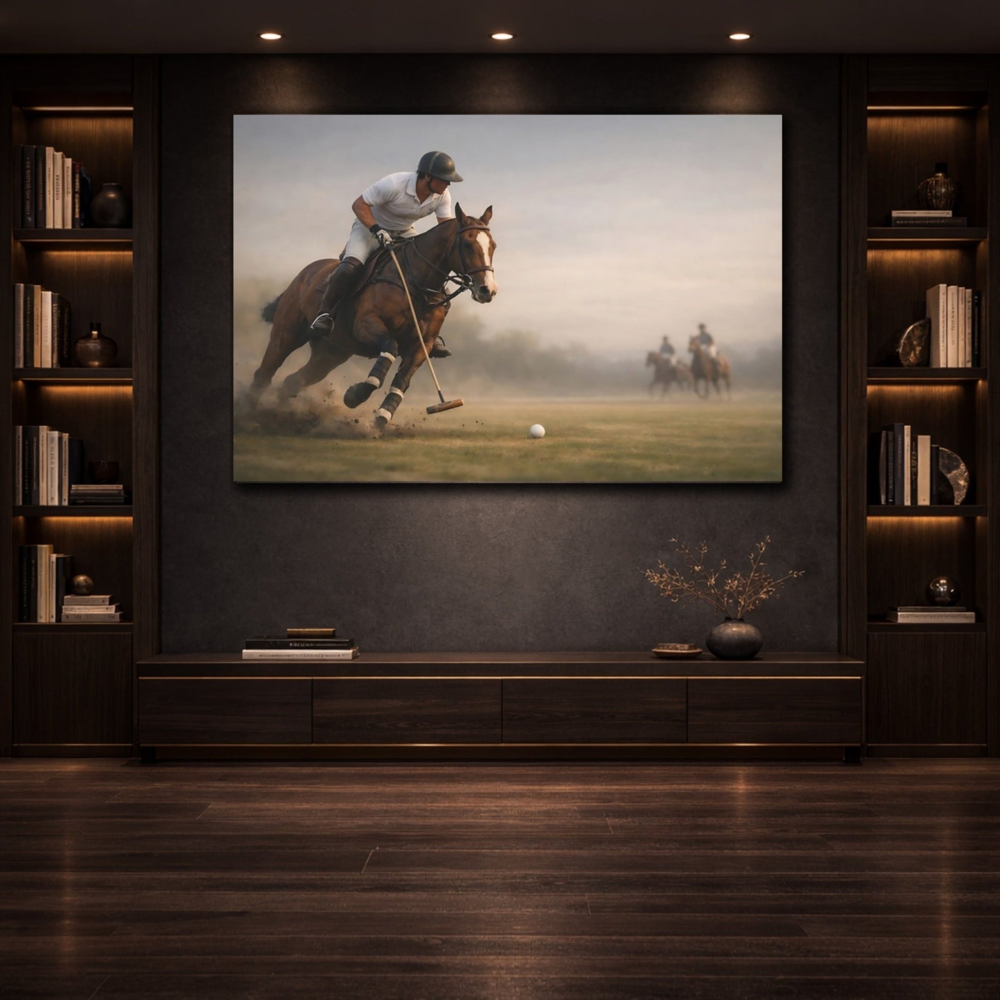 Sports Polo Player Horse - Canvas Wall Art Print - YesArtYes