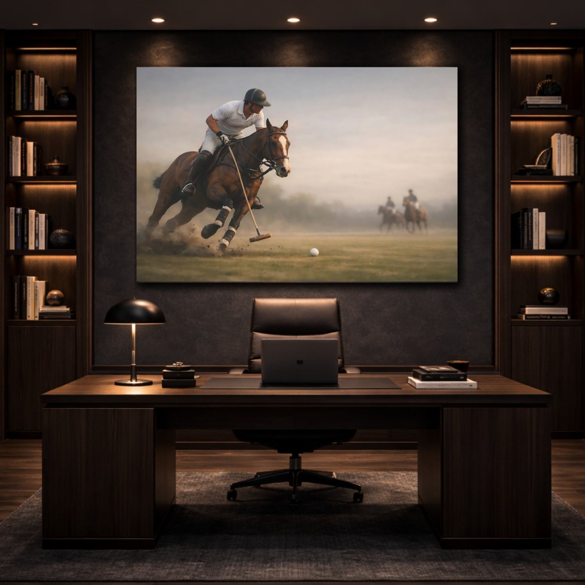 Sports Polo Player Horse - Canvas Wall Art Print - YesArtYes