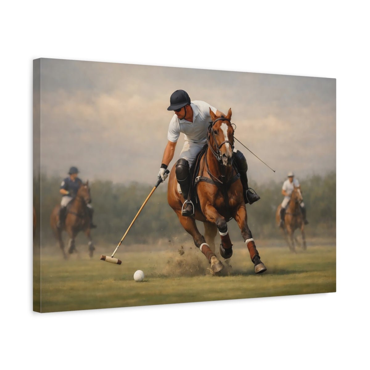 Sports Polo Player Horse - Canvas Wall Art Print - YesArtYes
