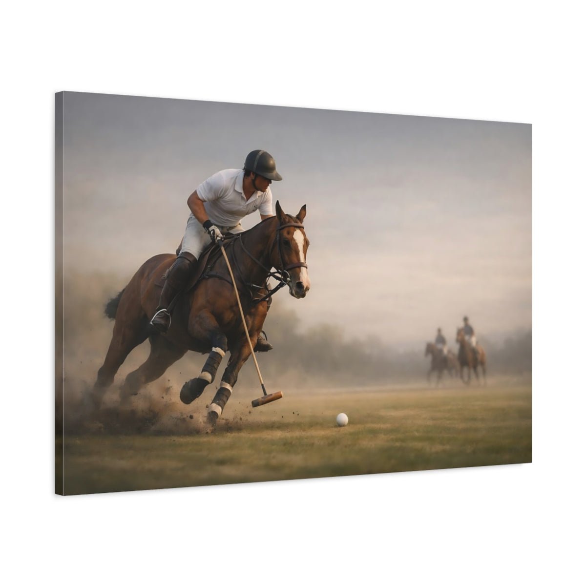 Sports Polo Player Horse - Canvas Wall Art Print - YesArtYes
