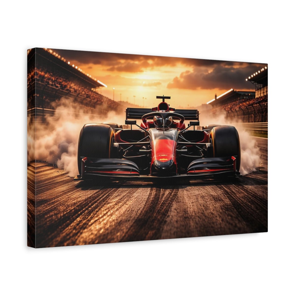 Sports Race Car Red Sunset - Canvas Wall Art Print - YesArtYes
