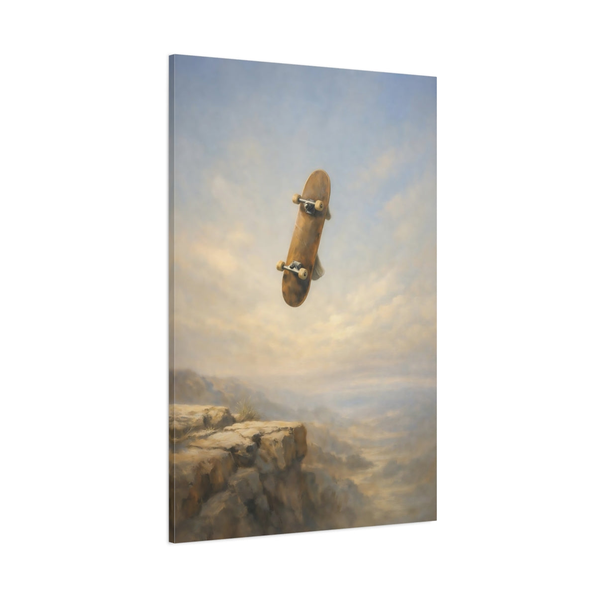 Main Mockup. Sports Skateboard Skateboard Cliff shown as stretched canvas wall art
