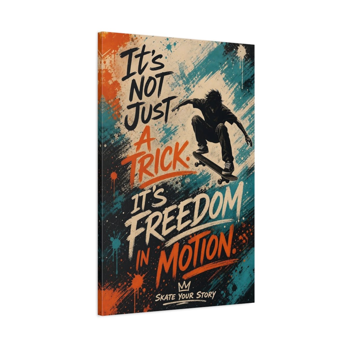 Sports Skateboarder Freedom Canvas Print – Street Art Teen's Room, Gallery Wall - YesArtYes