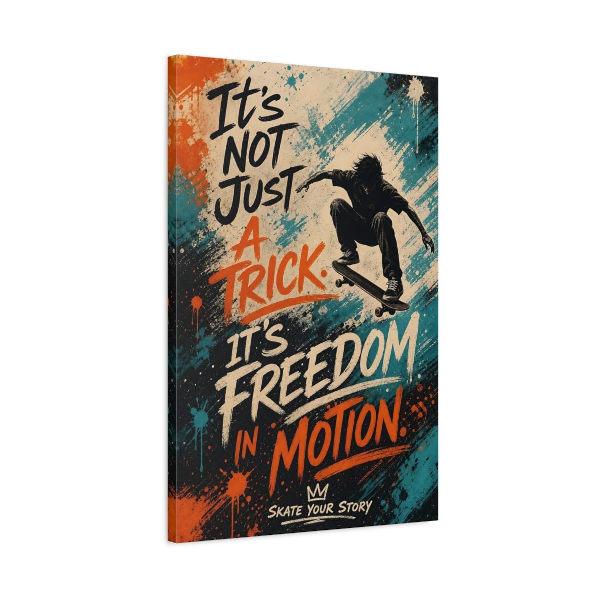 Sports Skateboarder Freedom Canvas Print – Street Art Teen's Room, Gallery Wall - YesArtYes