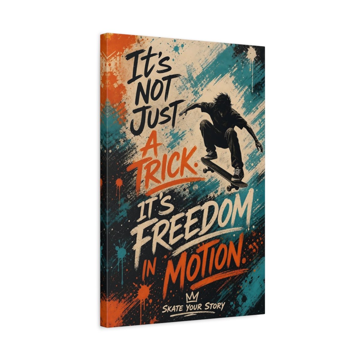 Sports Skateboarder Freedom Canvas Print – Street Art Teen's Room, Gallery Wall - YesArtYes