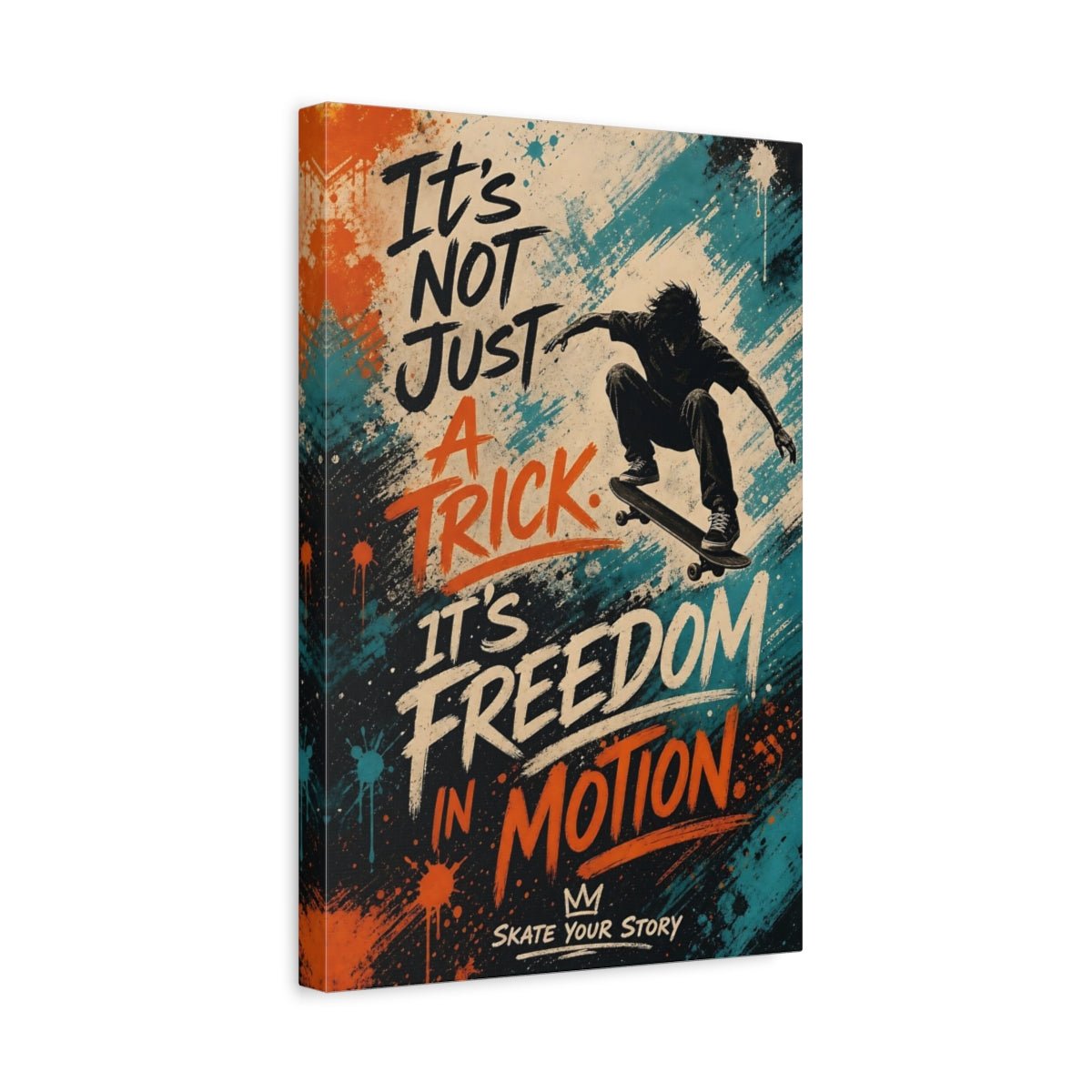 Sports Skateboarder Freedom Canvas Print – Street Art Teen's Room, Gallery Wall - YesArtYes