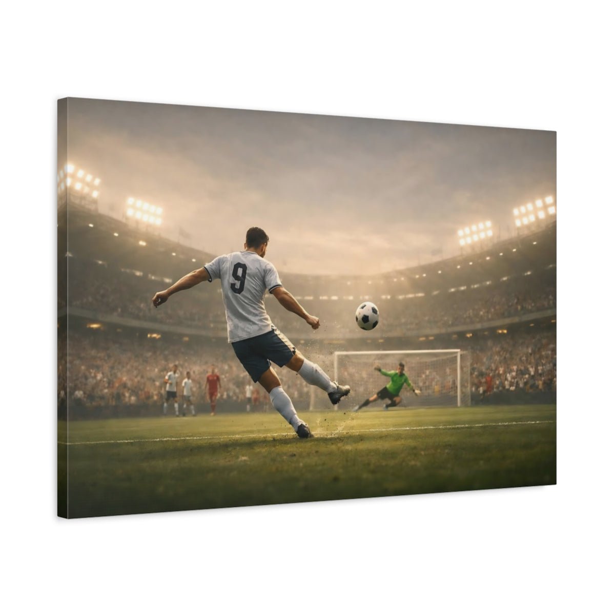 Sports Soccer Player Action - Canvas Wall Art Print - YesArtYes