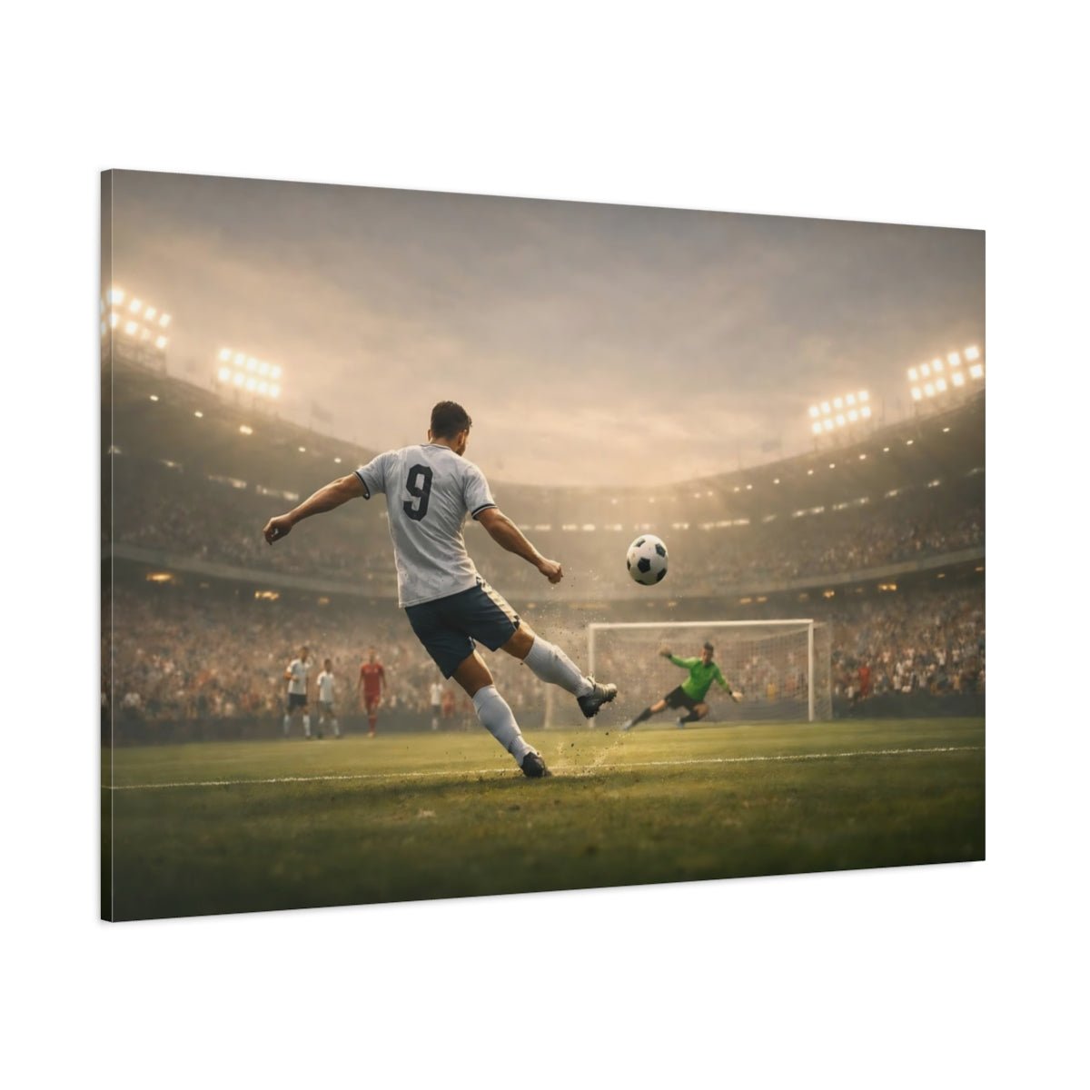 Sports Soccer Player Action - Canvas Wall Art Print - YesArtYes