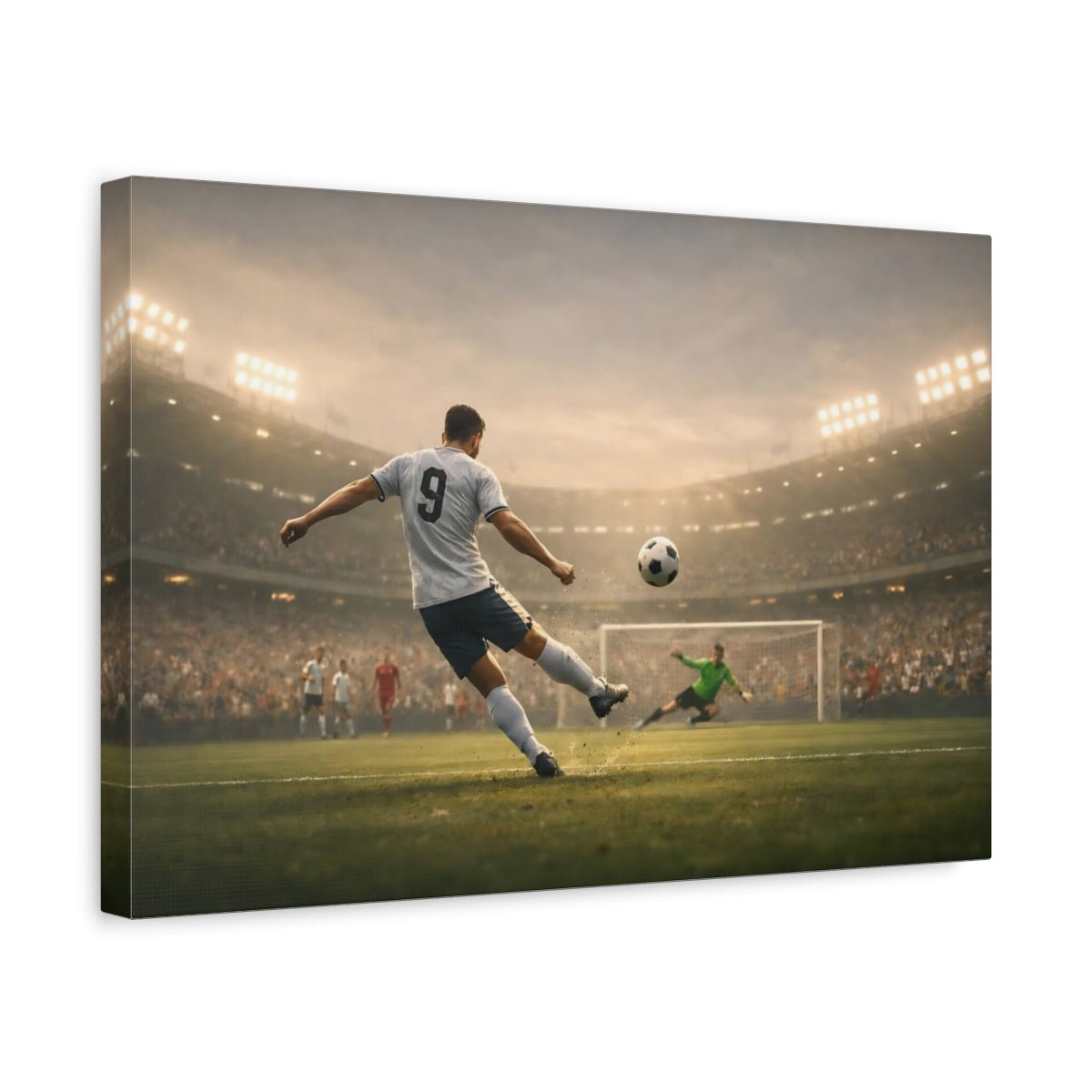 Sports Soccer Player Action - Canvas Wall Art Print - YesArtYes