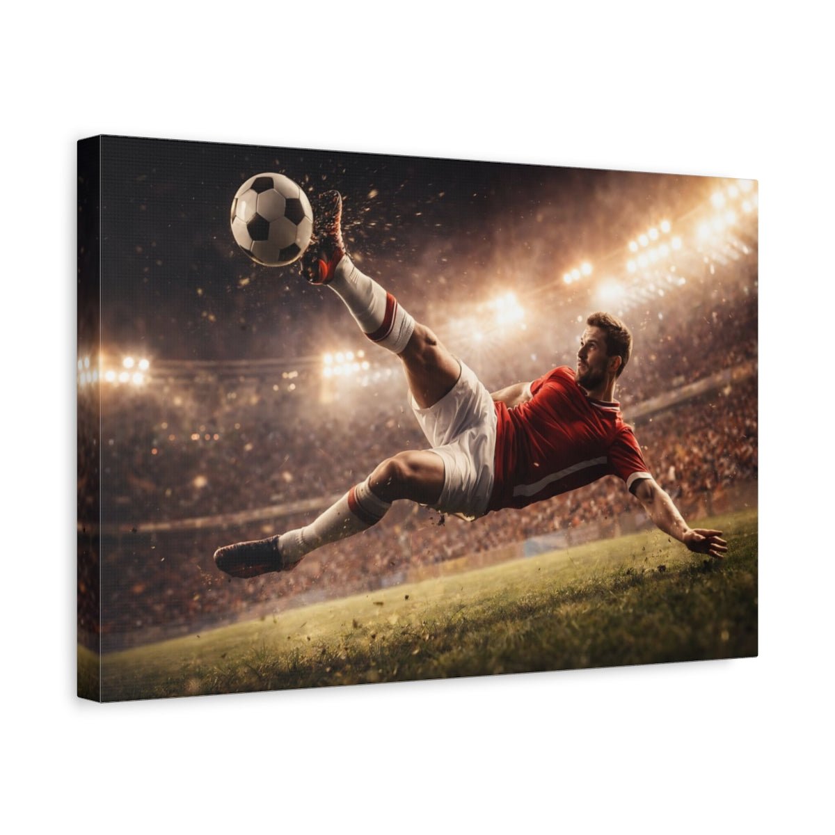 Sports Soccer Player Kick - Canvas Wall Art Print - YesArtYes