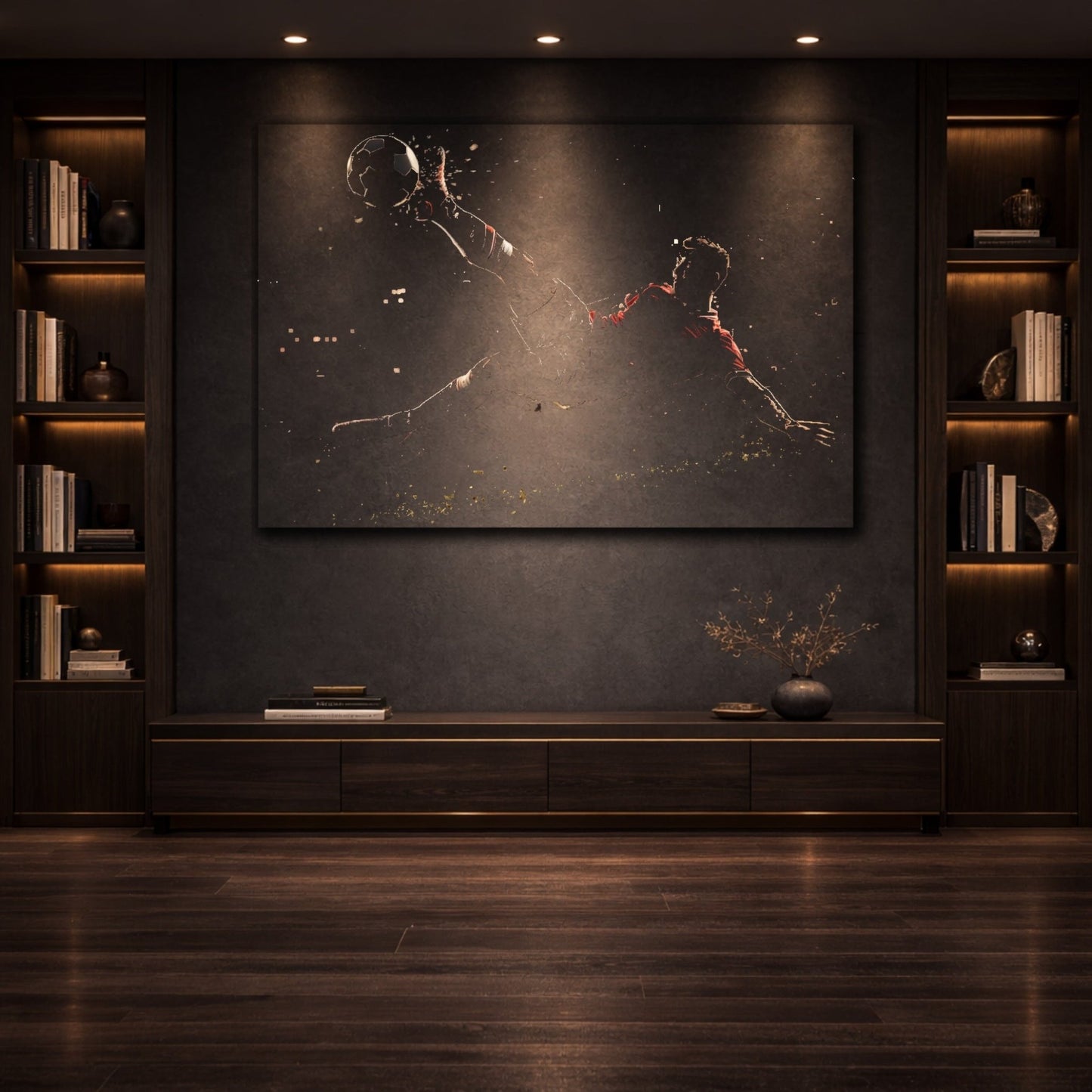 Sports Soccer Player Kick - Canvas Wall Art Print - YesArtYes