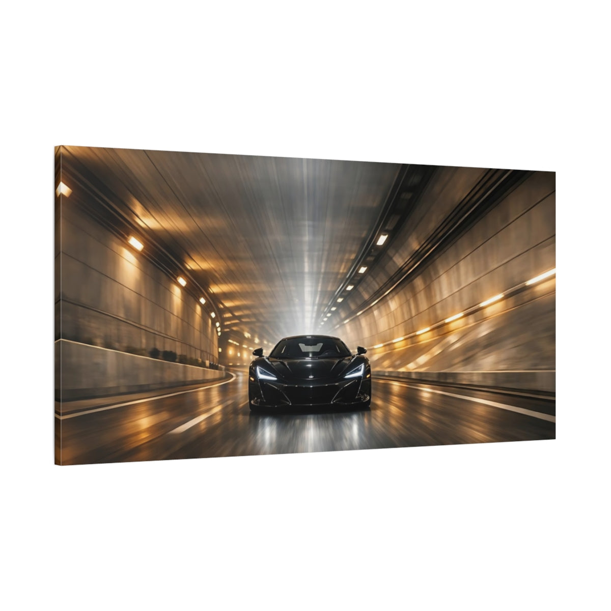Main Mockup. Sports Sports Car Black Sports Car shown as stretched canvas wall art